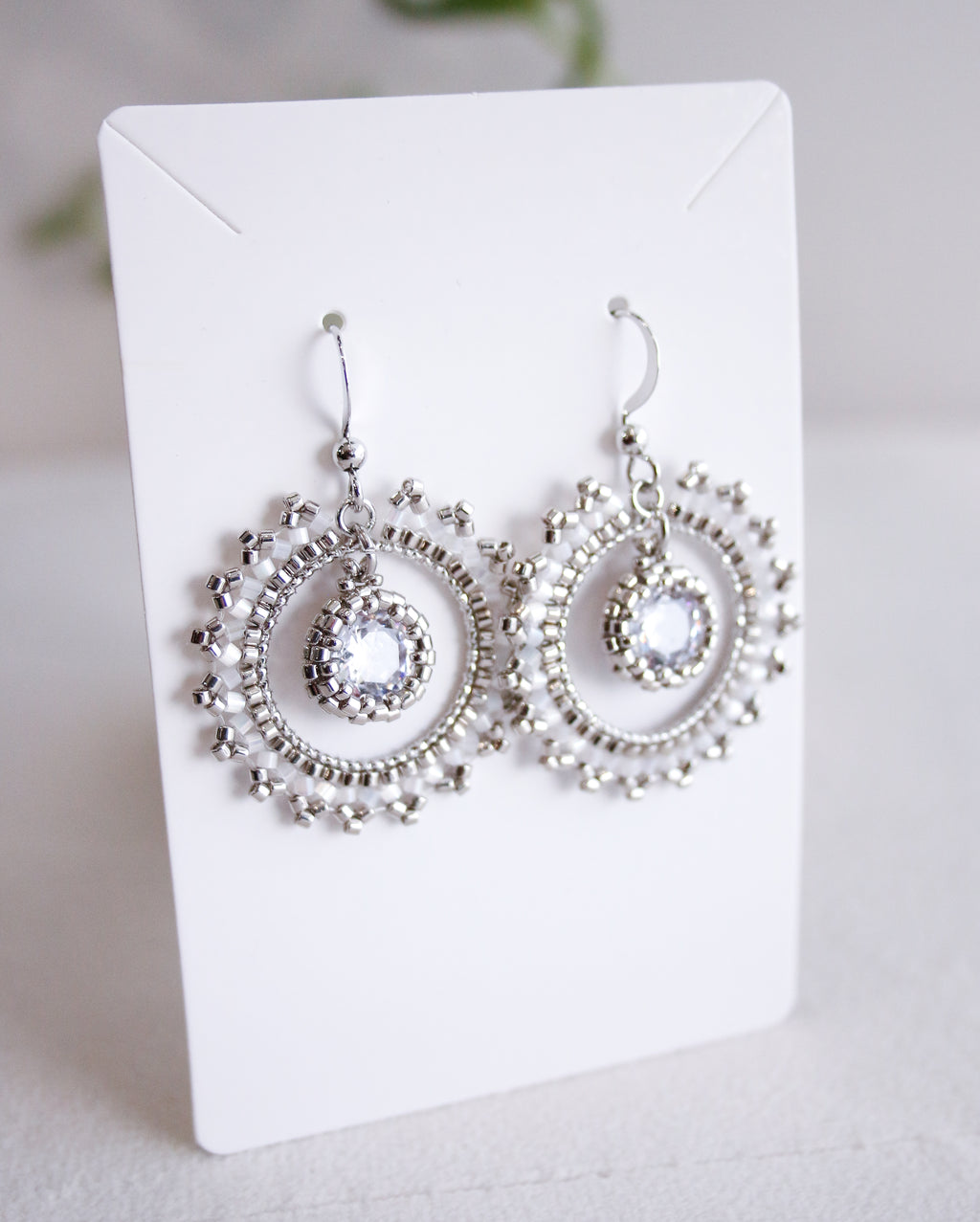 BLOSSOM BEADS Round Zircon Crystal Earrings