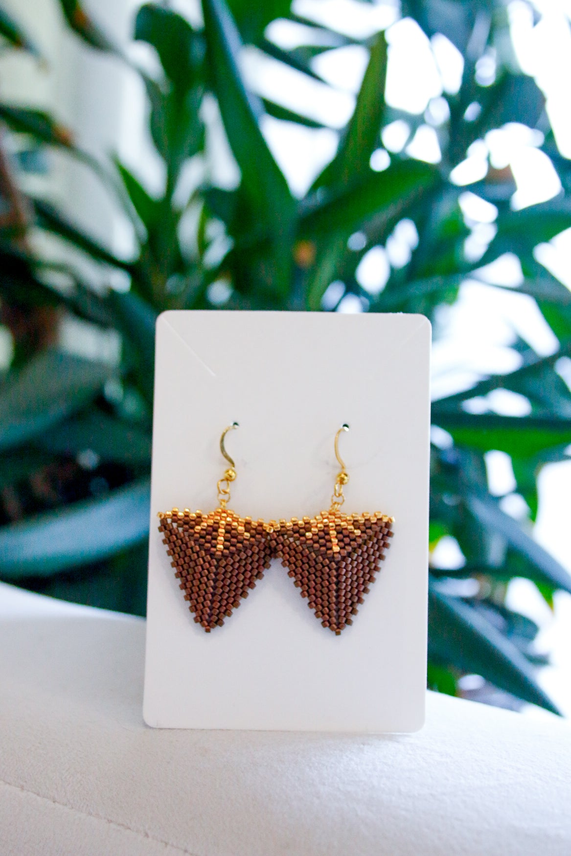 Blossom Beads Triangle Drop Earrings