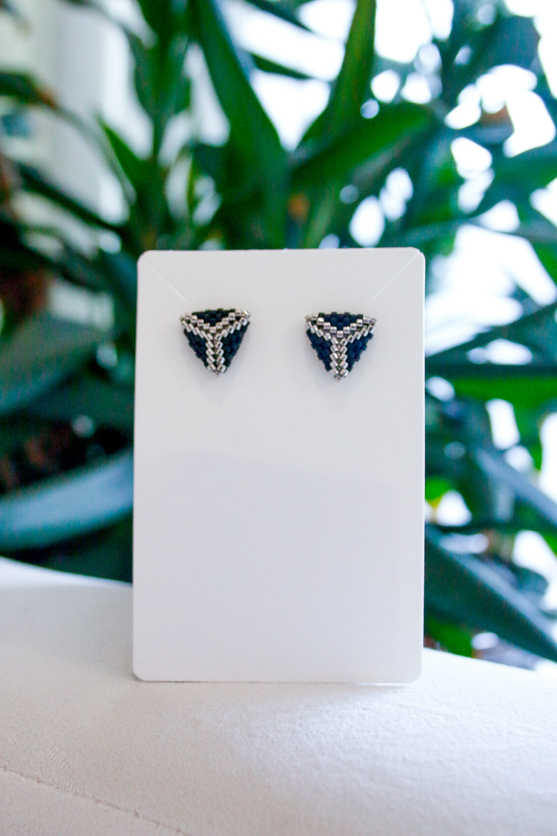 Blossom Beads Triangle Stud Earrings