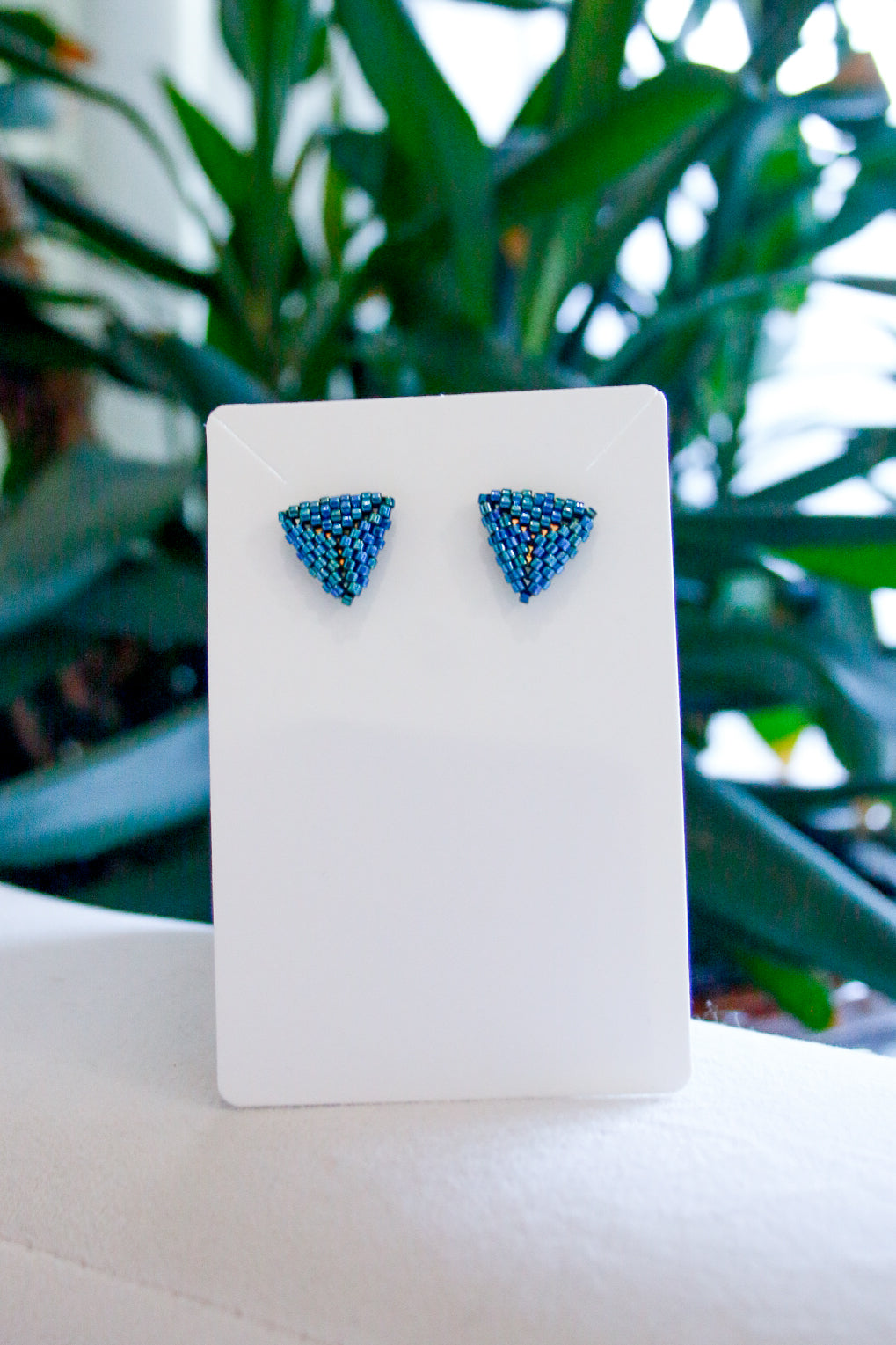 Blossom Beads Triangle Stud Earrings