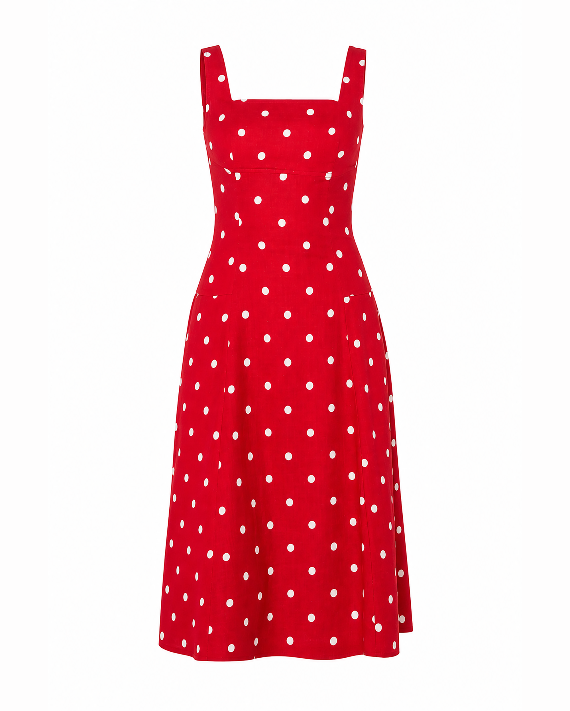 APRICOT Polka Dot Midi Dress