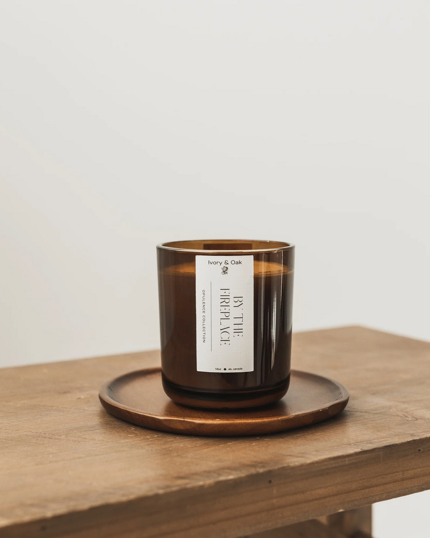 Ivory & Oak - 14oz By The Fireplace Candle