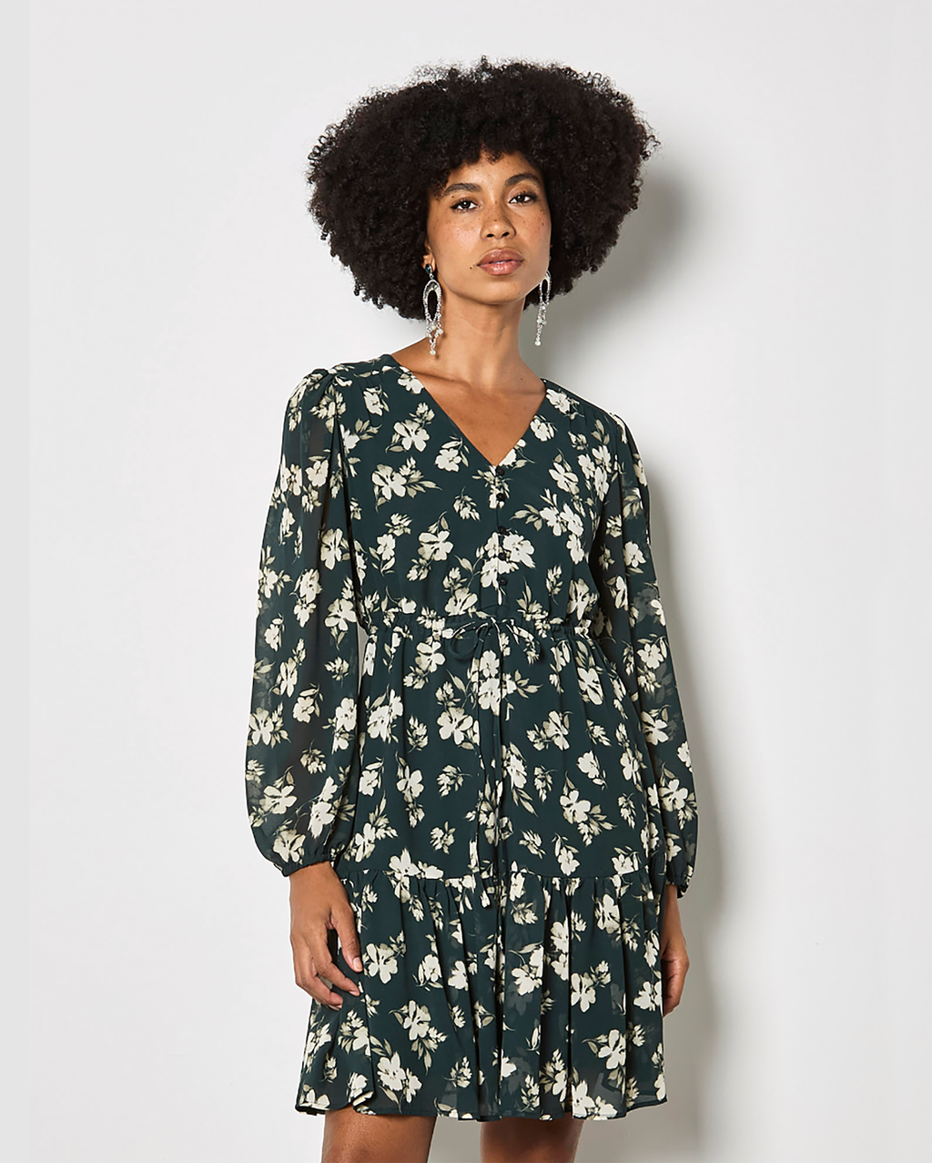 APRICOT Floral Chiffon Dress