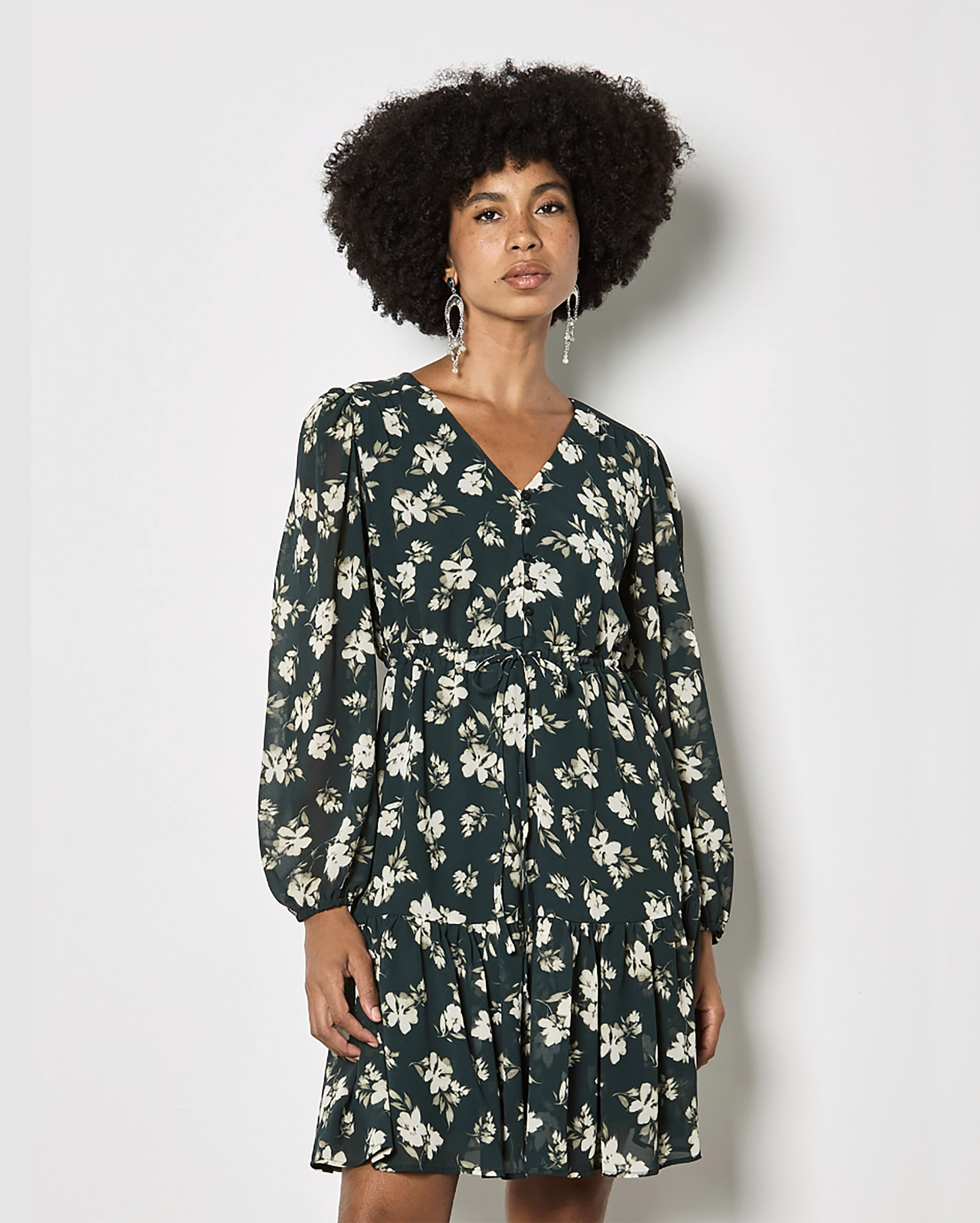 APRICOT Floral Chiffon Dress