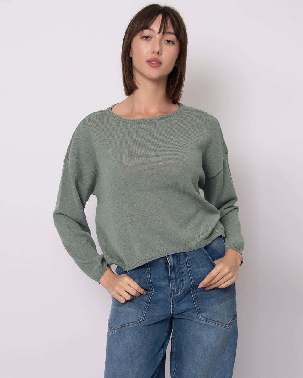 RD STYLE Boat Neck Sweater