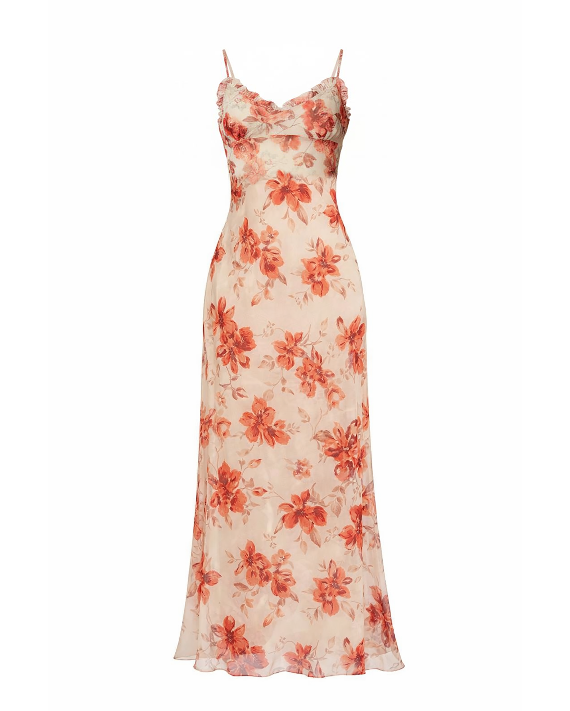 Aakaa Ruffle Hem Maxi Dress