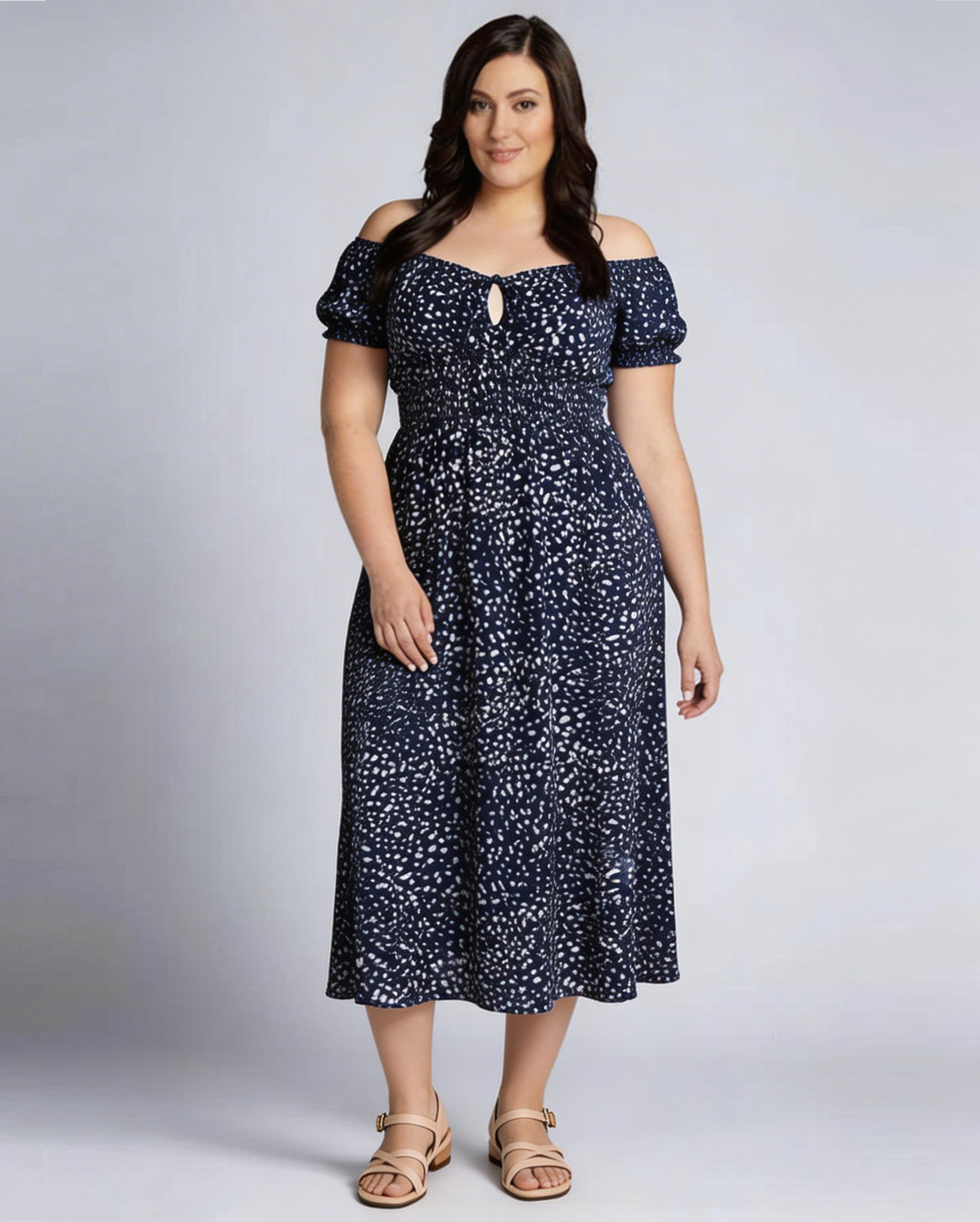 APRICOT Milkmaid Spot Dress