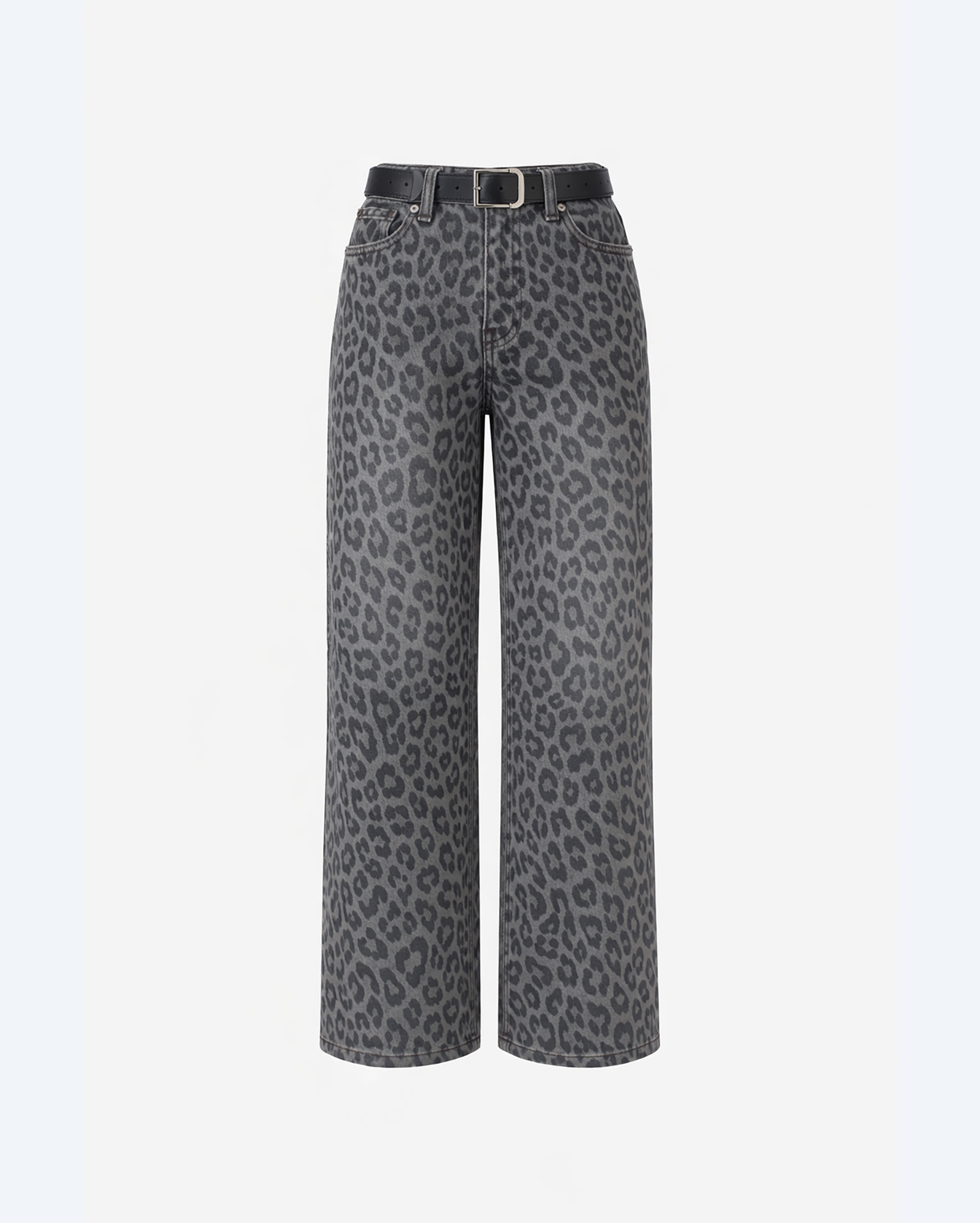 BAYEAS Leopard Print Wide Leg Jeans