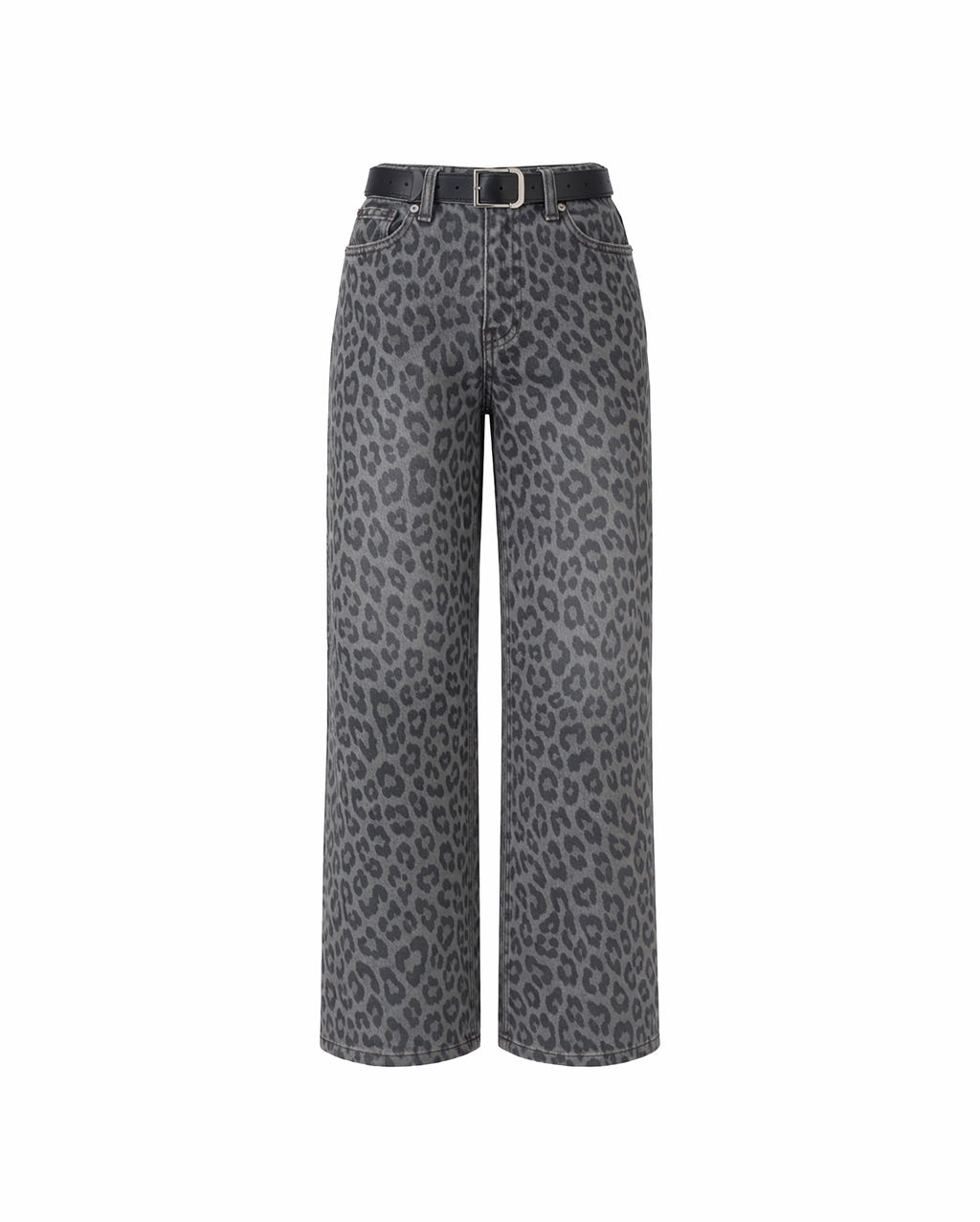 BAYEAS Leopard Print Wide Leg Jeans