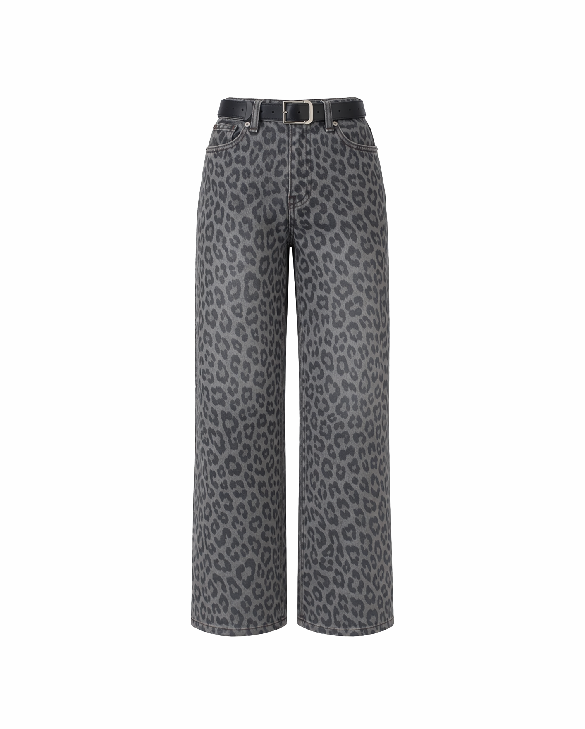 BAYEAS Leopard Print Wide Leg Jeans