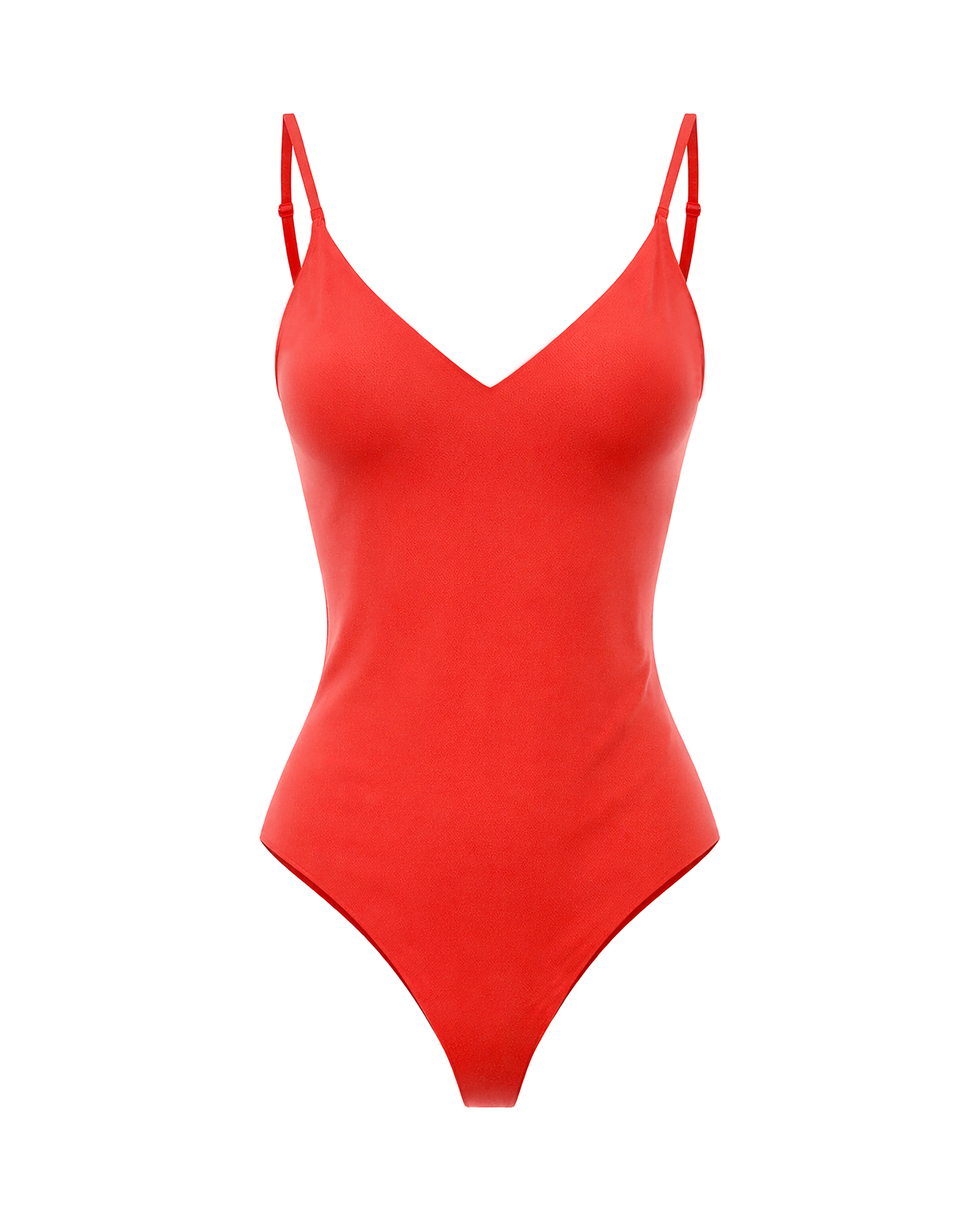 Red bodysuit on a white background