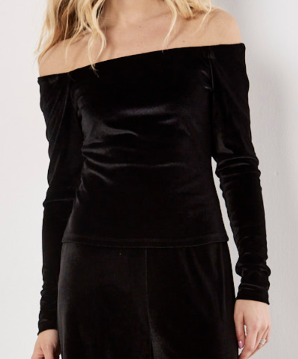 APRICOT Velvet Bardot Top