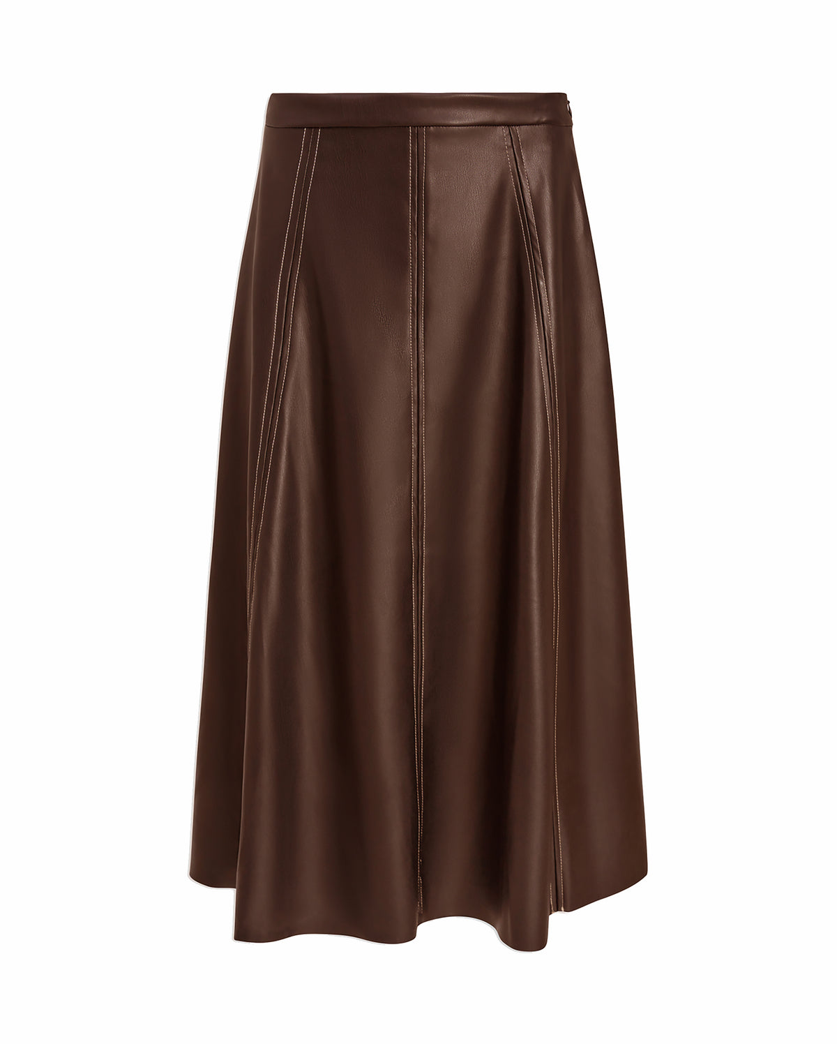 ASTRID Faux Leather Midi Skirt