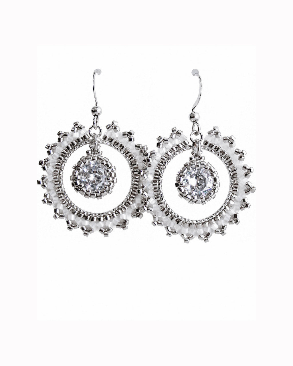 BLOSSOM BEADS Round Zircon Crystal Earrings