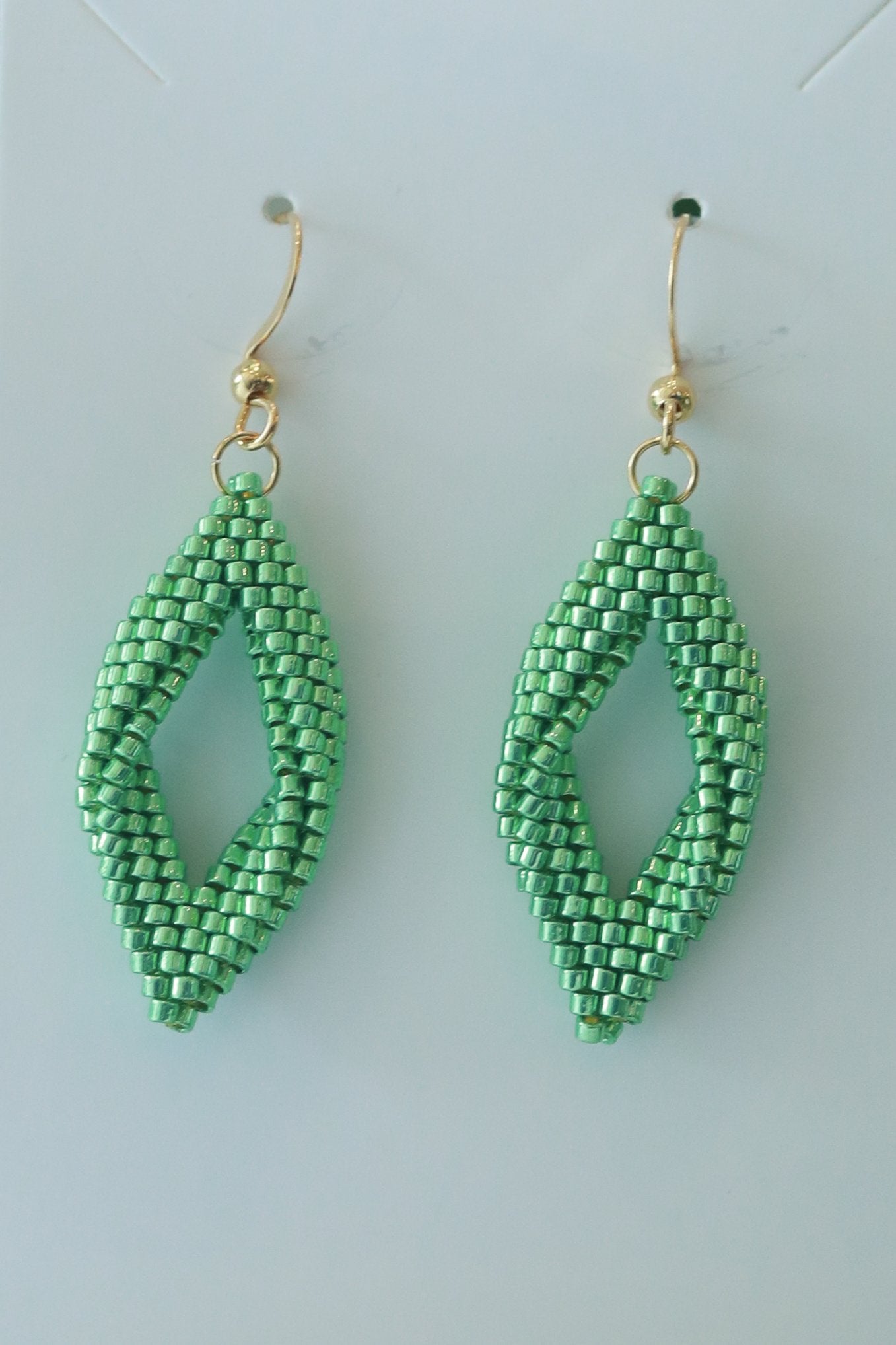 Blossom Beads - Leaf Shaped Earrings Mint