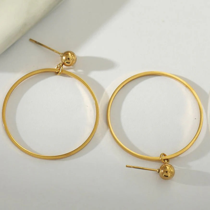 HN - Bella Large Hoop Earrings 18K Gold Overlay O/S
