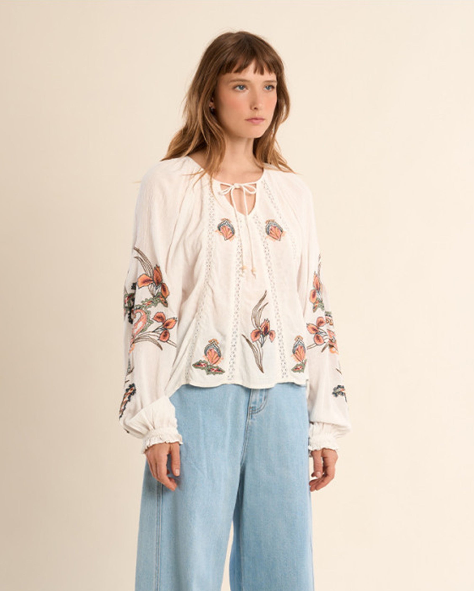MOLLY BRACKEN Embroidered Blouse