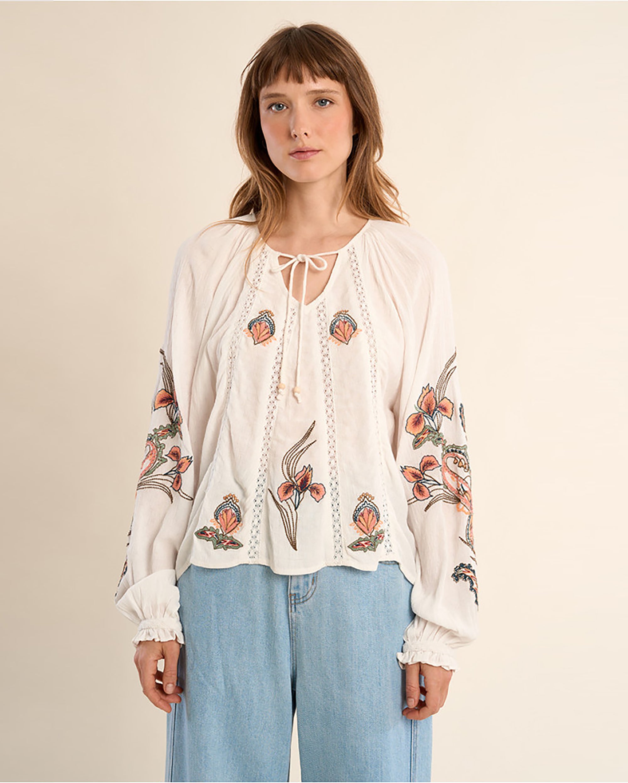 MOLLY BRACKEN Embroidered Blouse