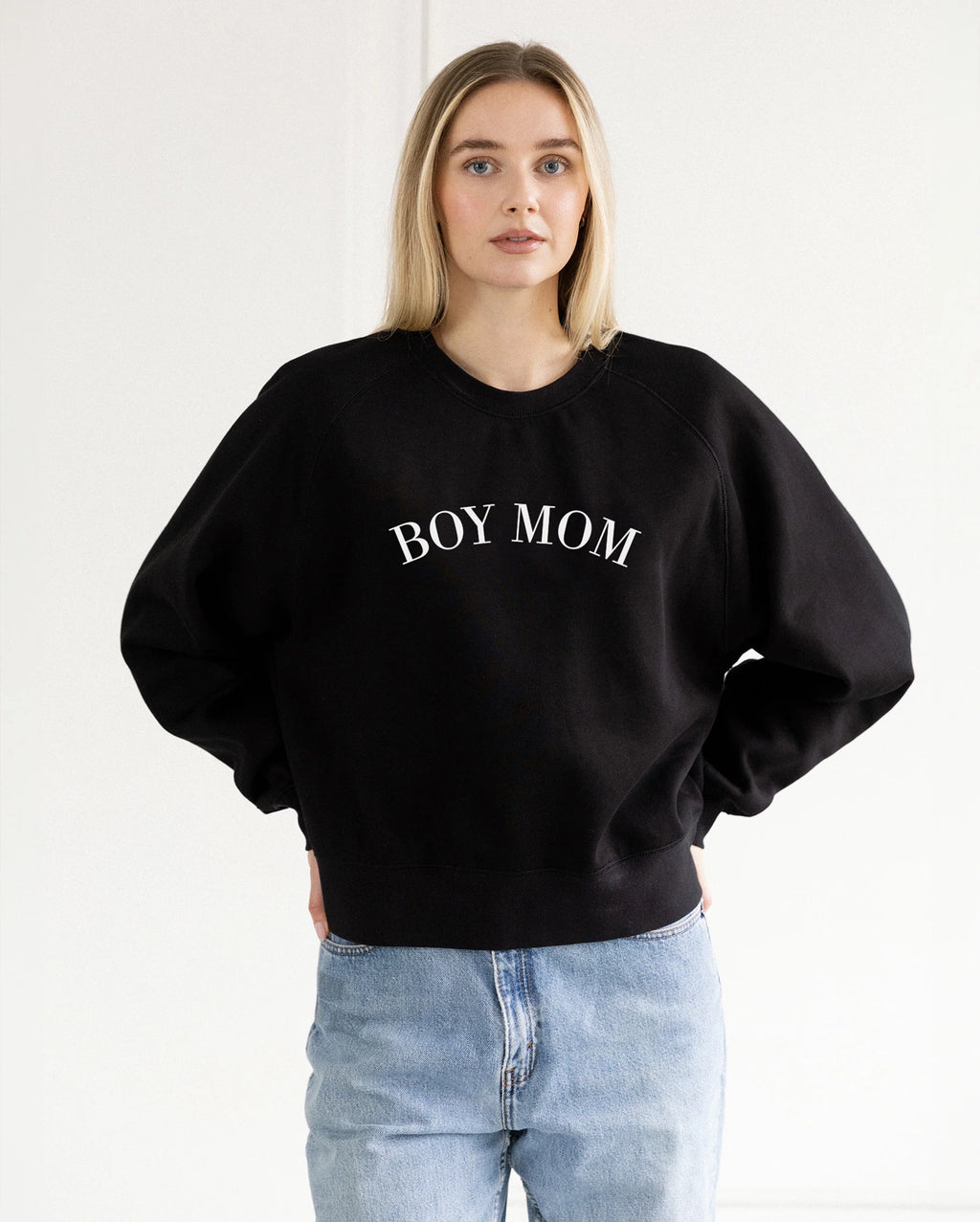 BRUNETTE THE LABEL Boy Mom Crew Sweatshirt