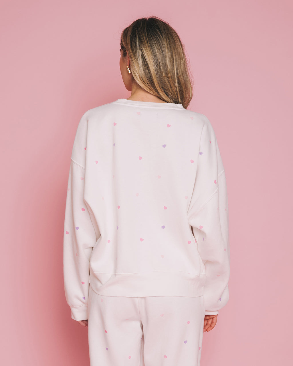 BRUNETTE THE LABEL Tiny Heart Girlfriend Crew Sweatshirt