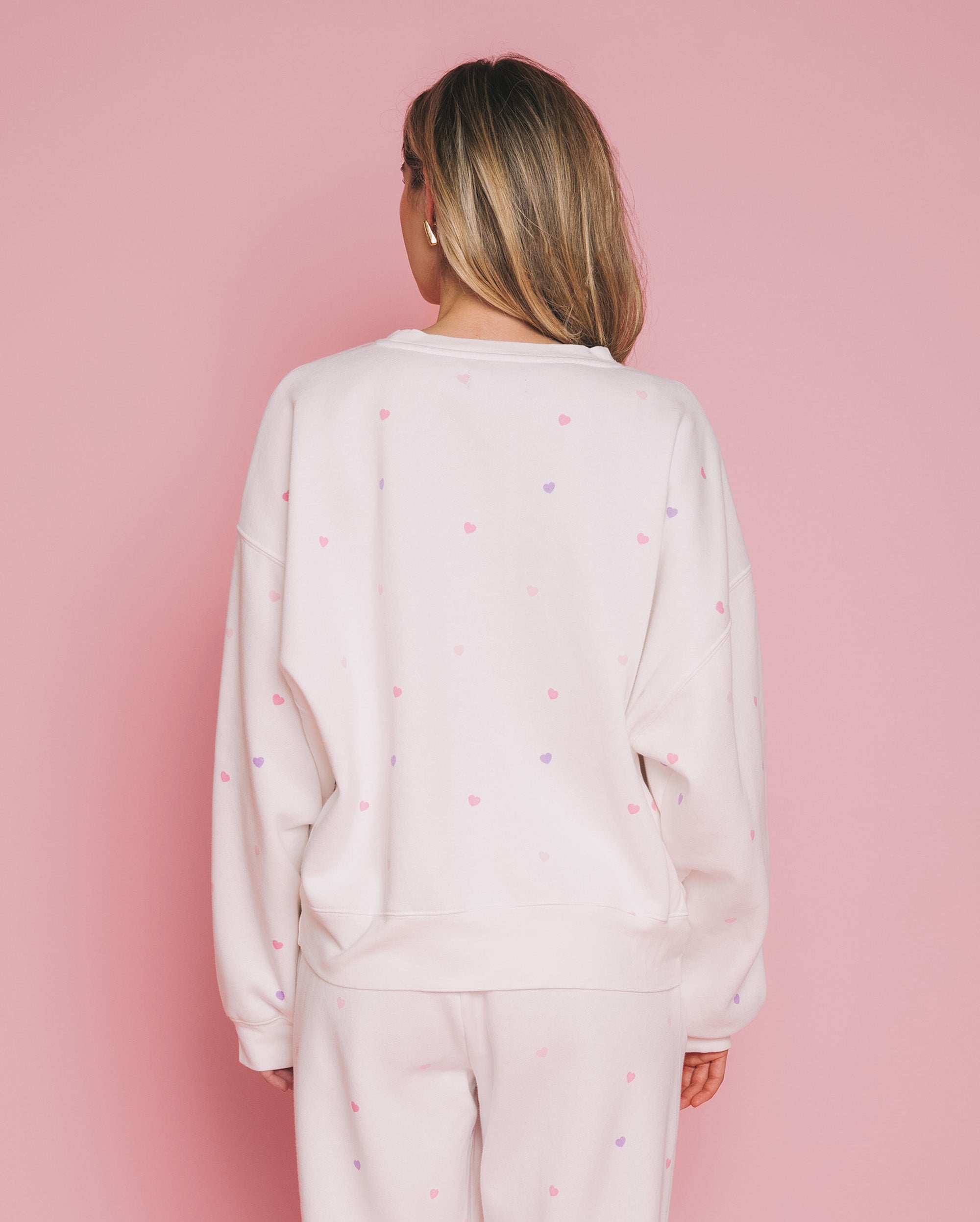 BRUNETTE THE LABEL Tiny Heart Girlfriend Crew Sweatshirt