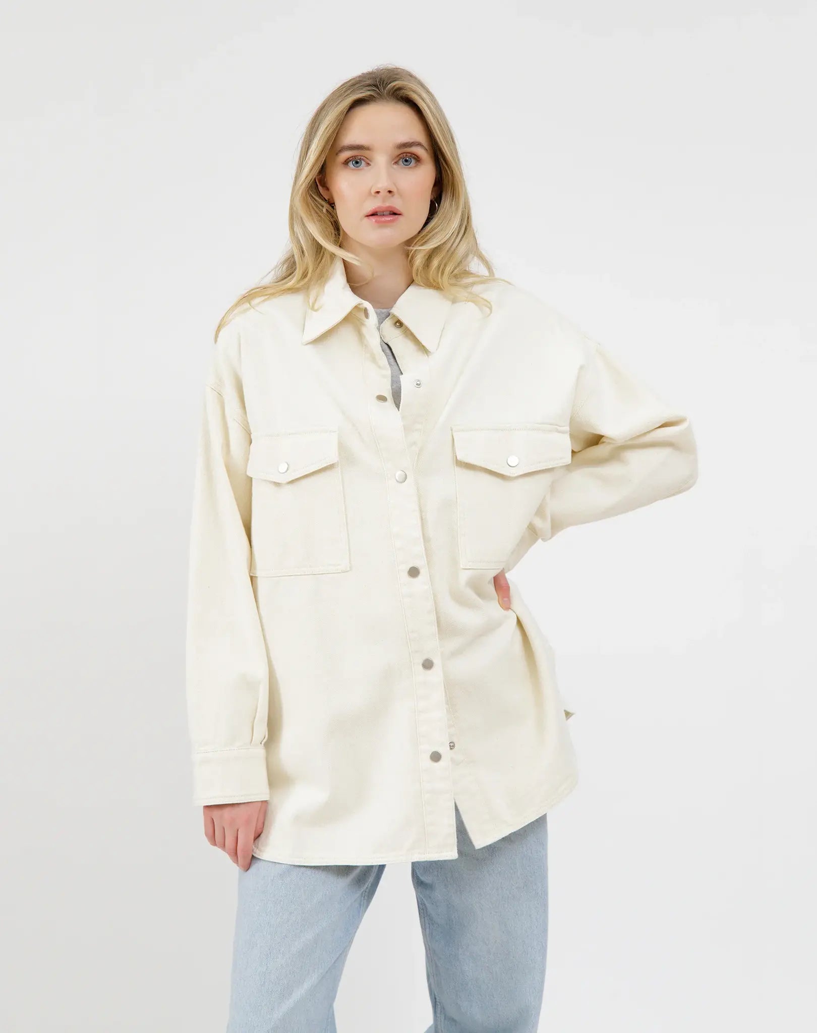 Brunette The Label - Dolly Denim Jacket  Cream XS/S
