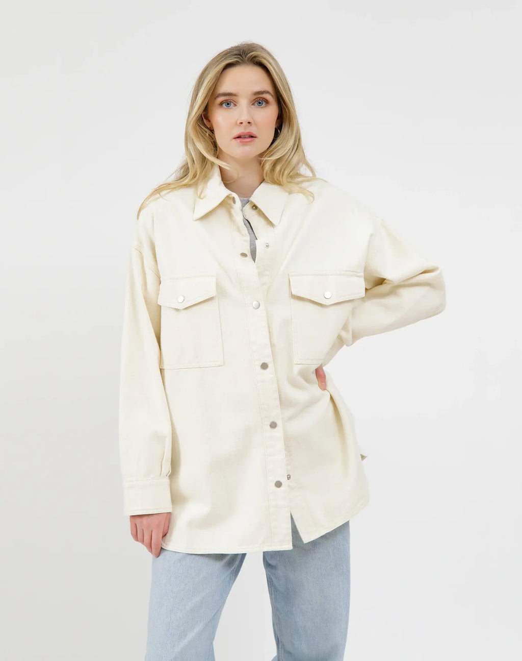 Brunette The Label - Dolly Denim Jacket  Cream XS/S