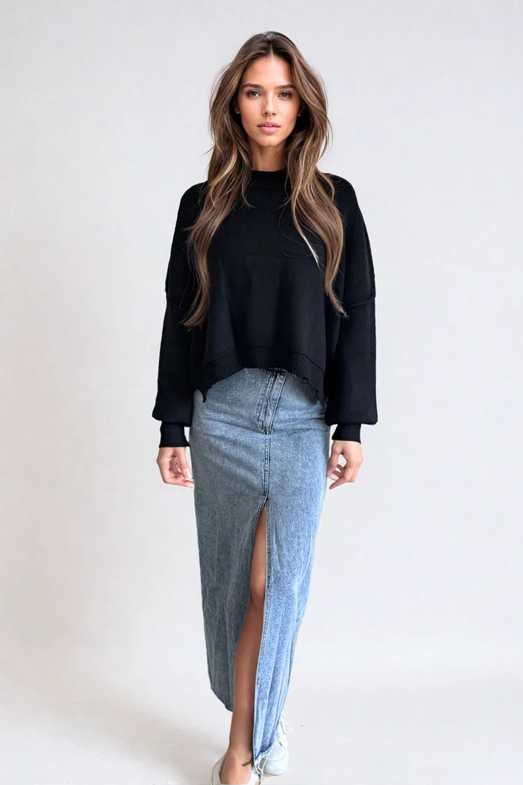 Priv - Celeste Silky Knit Sweater Black M