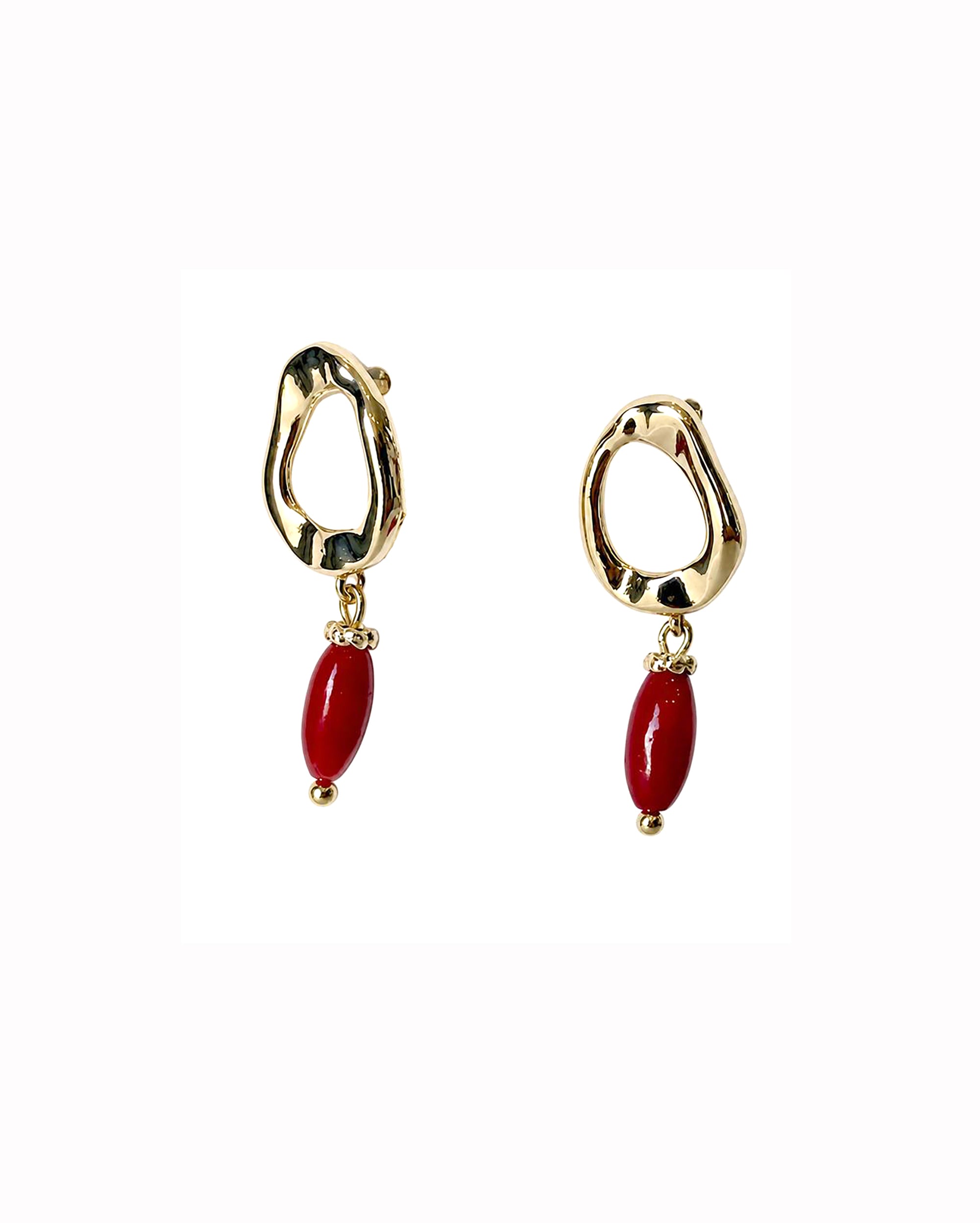 BLOSSOM BEADS Coral Earrings