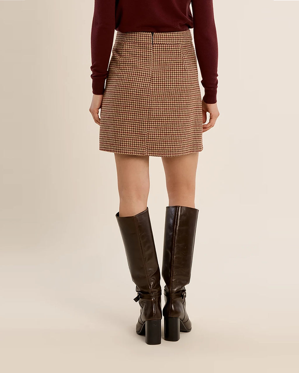 MOLLY BRACKEN Houndstooth Mini Skirt