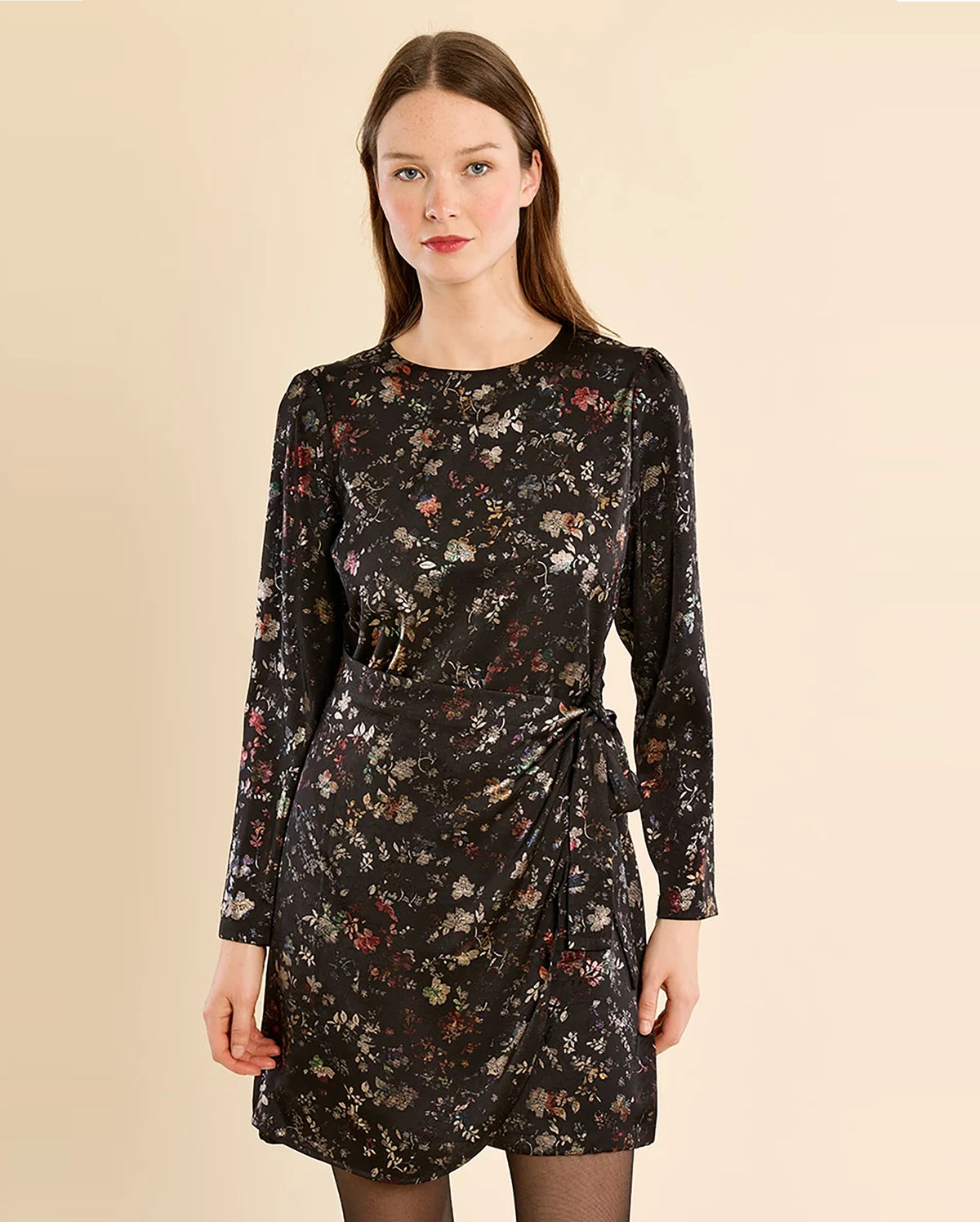 MOLLY BRACKEN Metallic Floral Dress