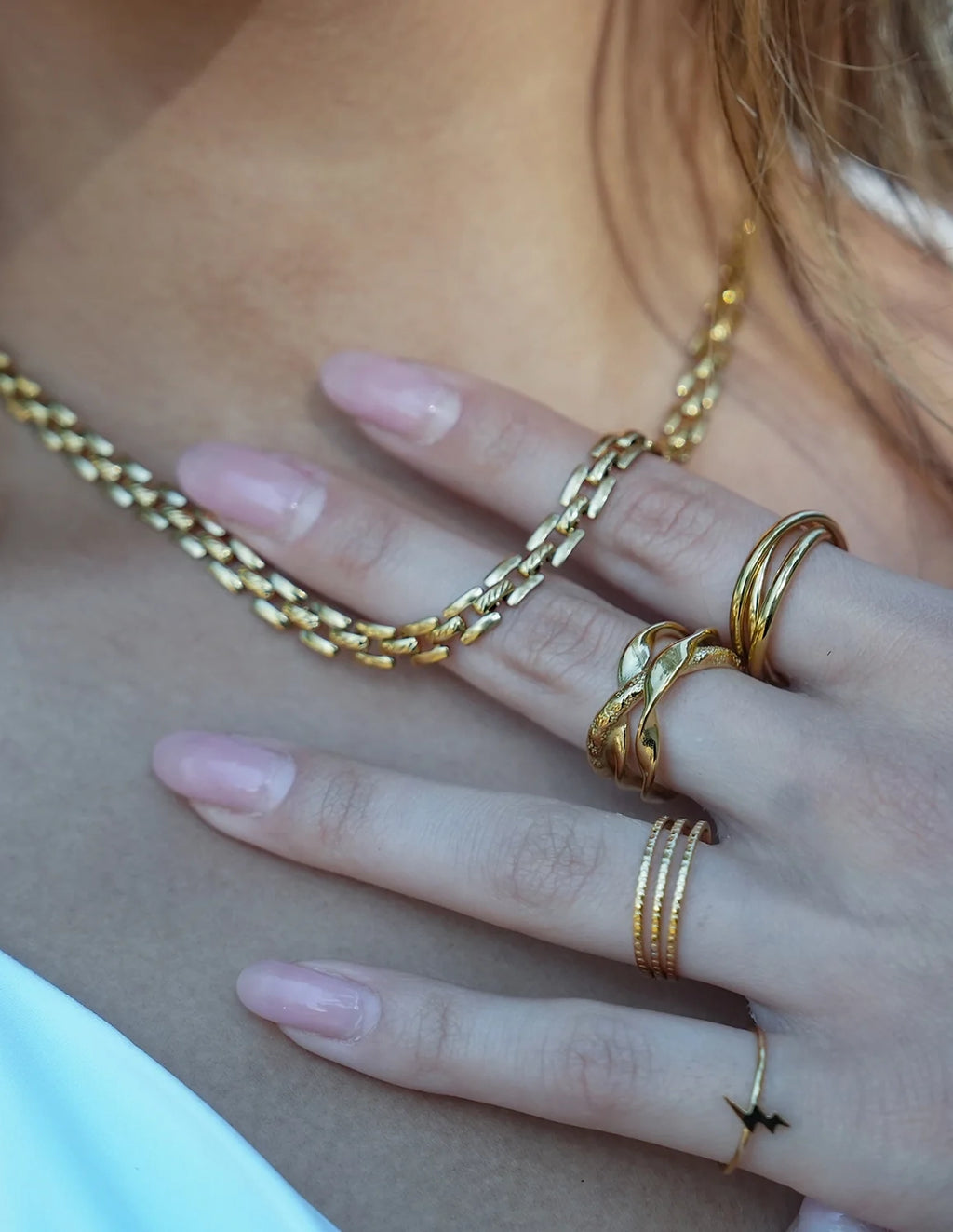 HN - Kovvur Necklace 18K Gold Overlay O/S