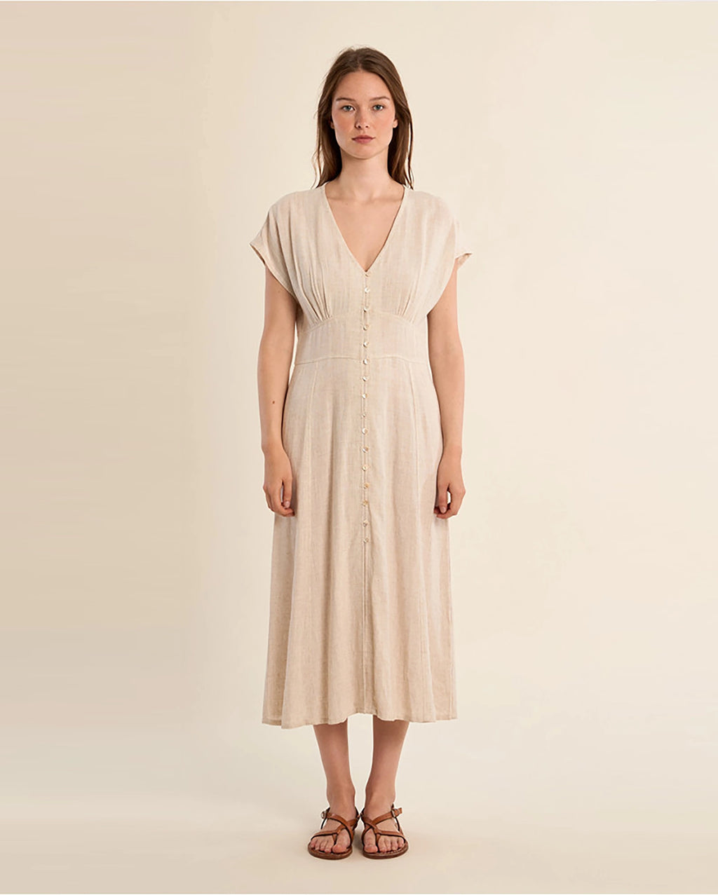 MOLLY BRACKEN Linen Blend Dress