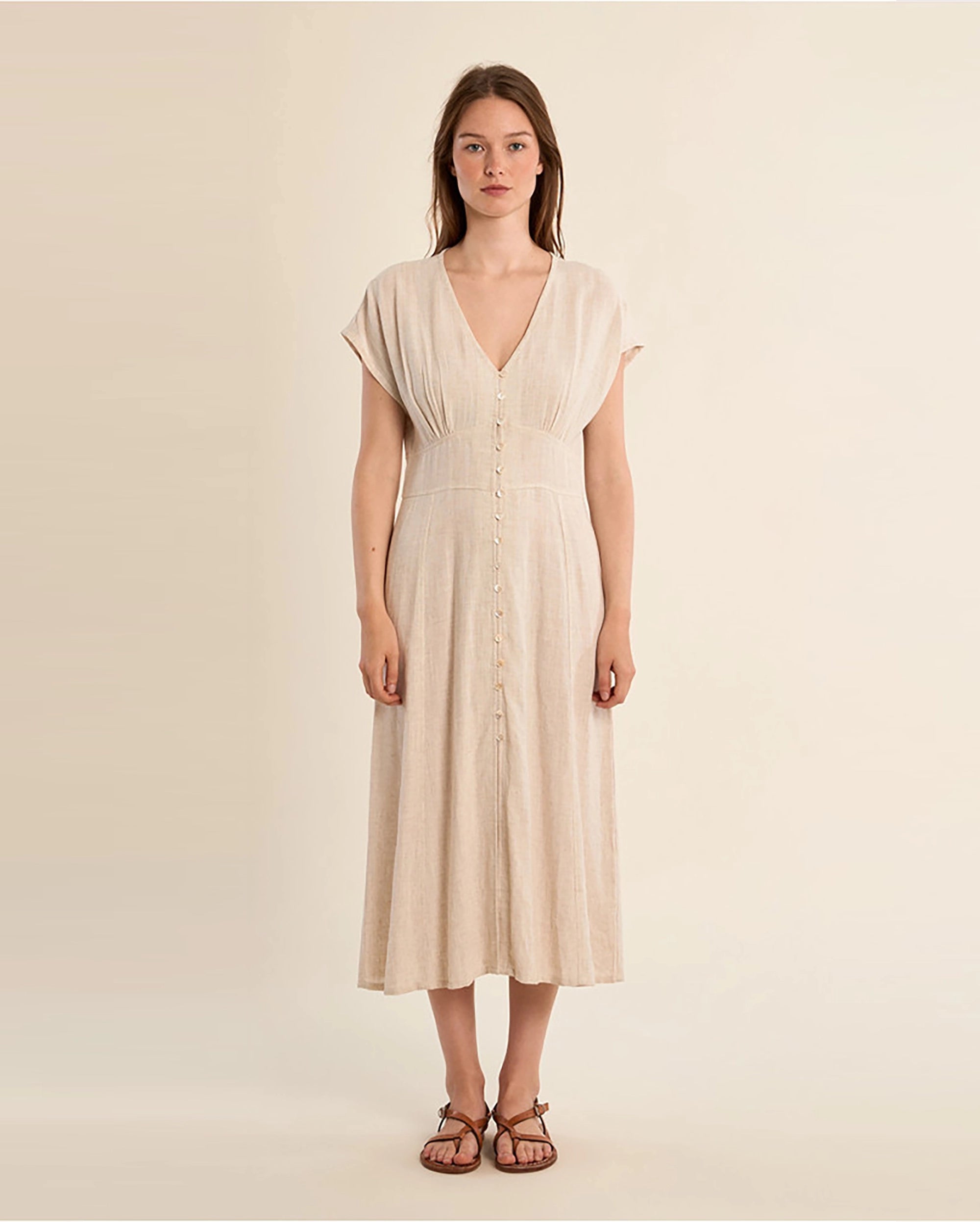 MOLLY BRACKEN Linen Blend Dress