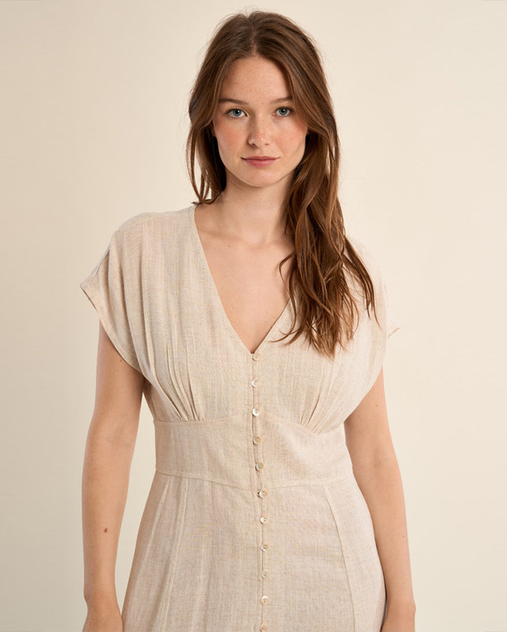 MOLLY BRACKEN Linen Blend Dress
