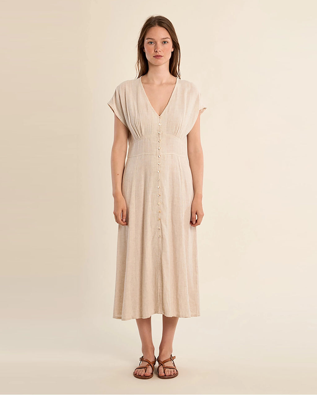 MOLLY BRACKEN Linen Blend Dress