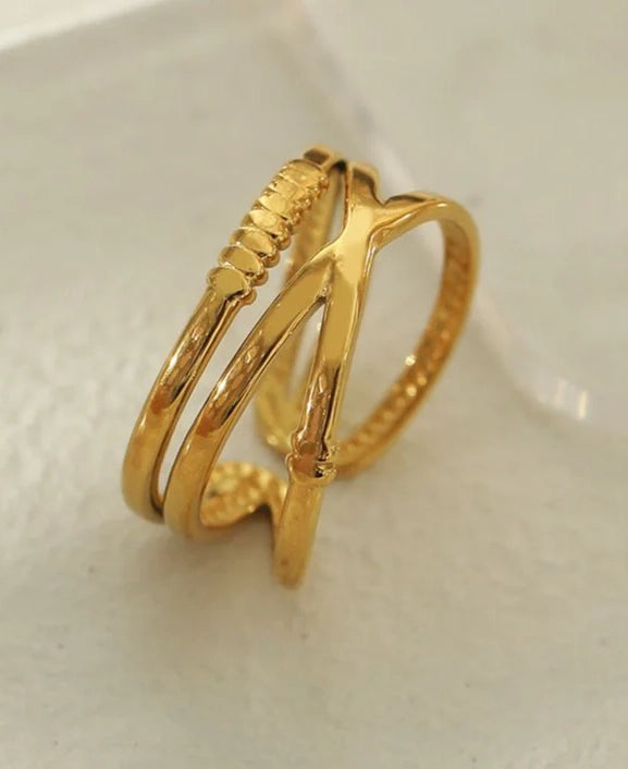 HN - Miranda Ring 18K Gold Overlay O/S