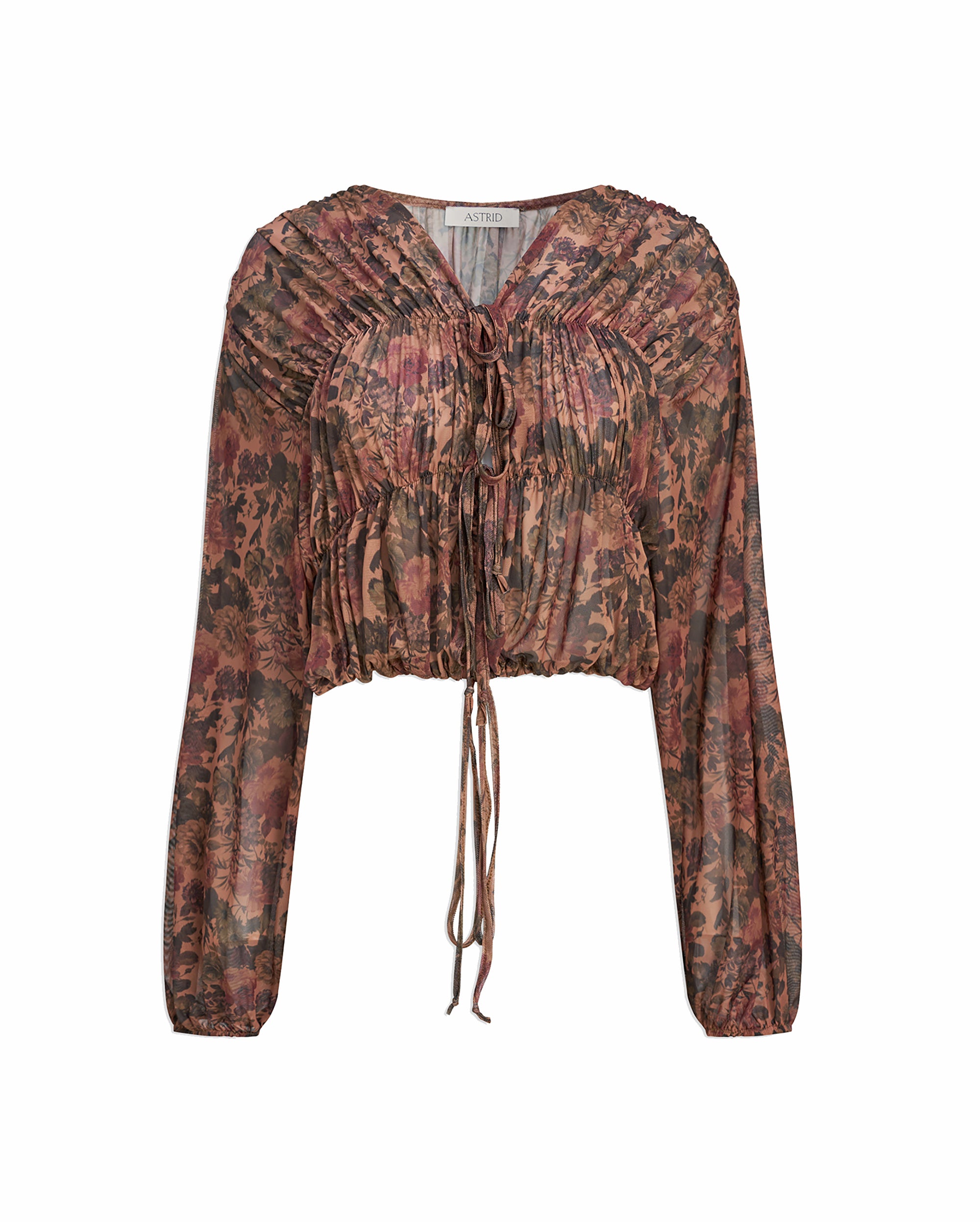 ASTRID Floral Mesh Top