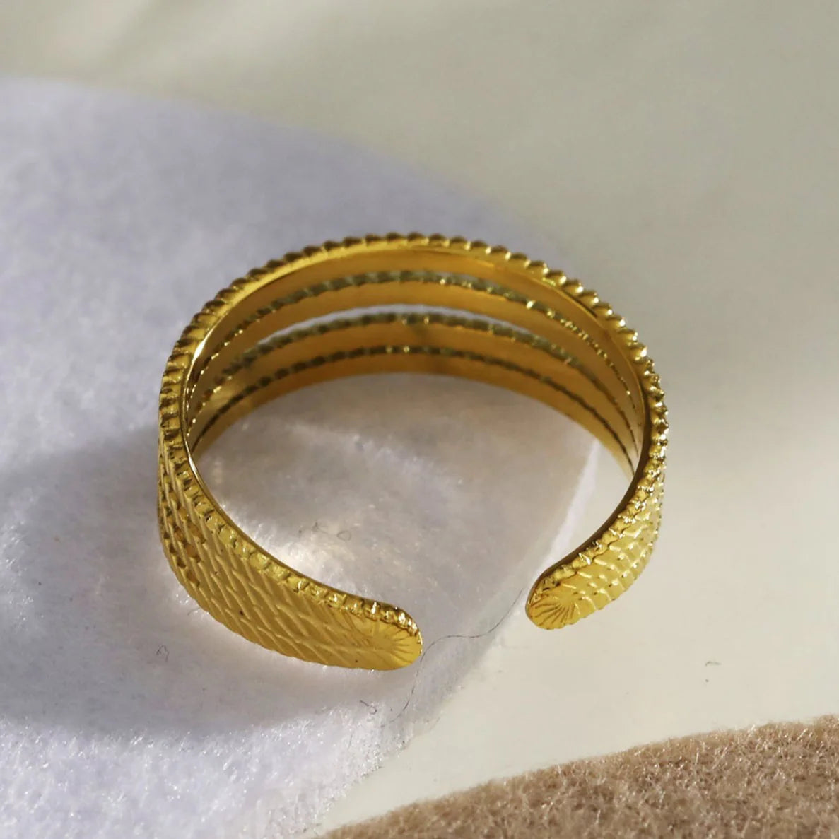 HN - Bryony Ring 18K Gold Overlay O/S