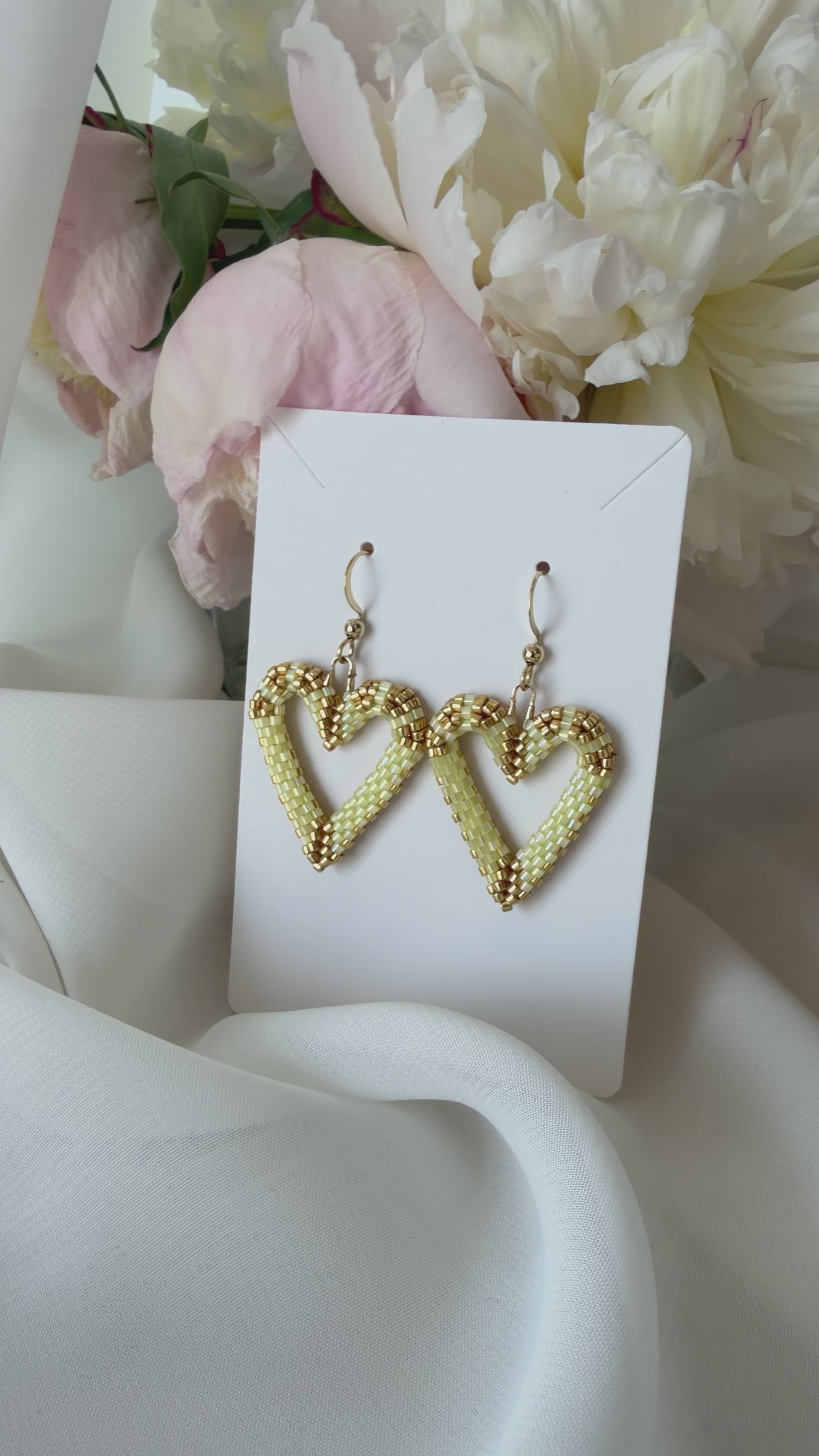 BLOSSOM BEADS Heart Drop Earrings