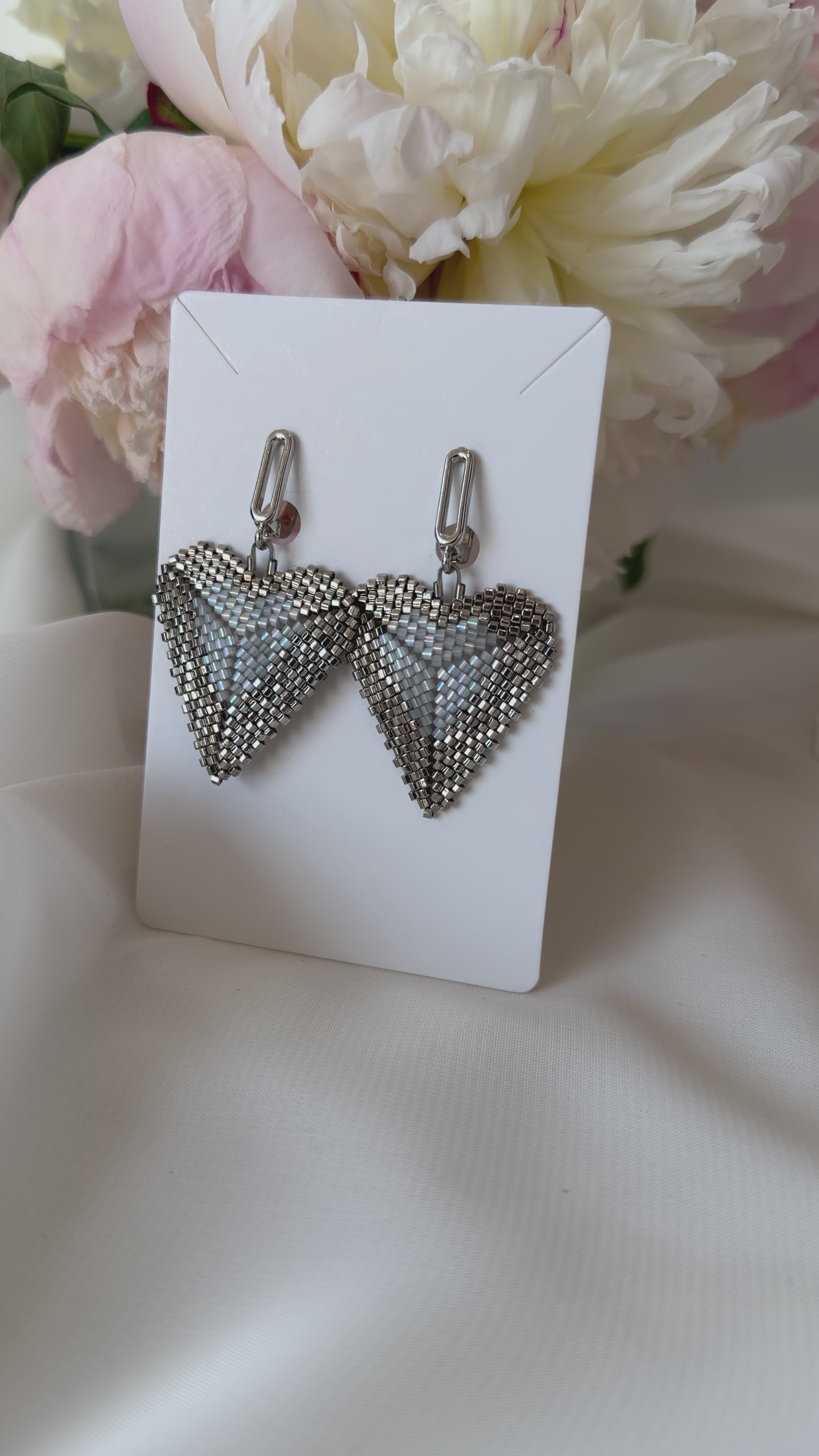 BLOSSOM BEADS Heart Drop Earrings
