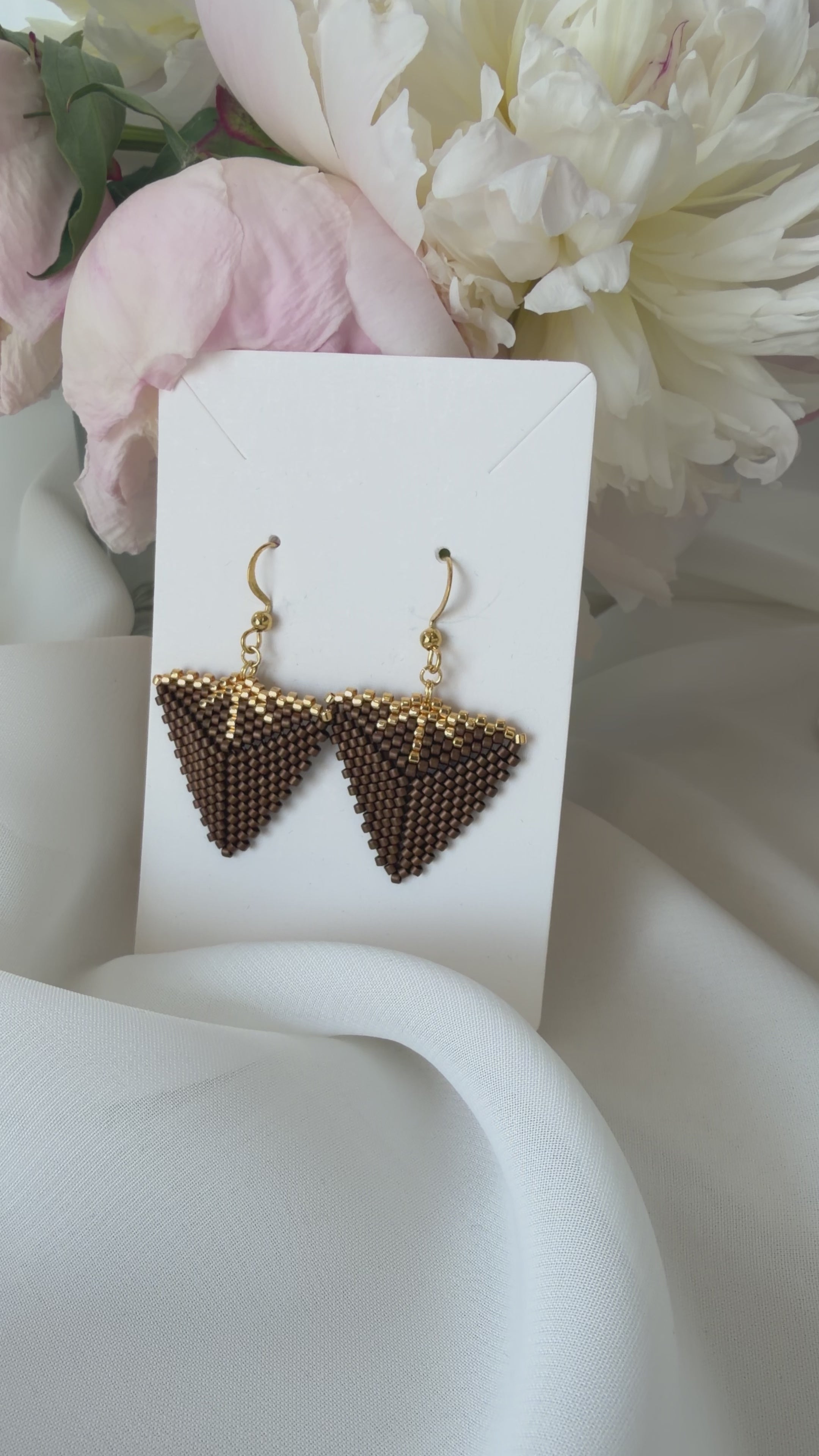 Blossom Beads Triangle Drop Earrings