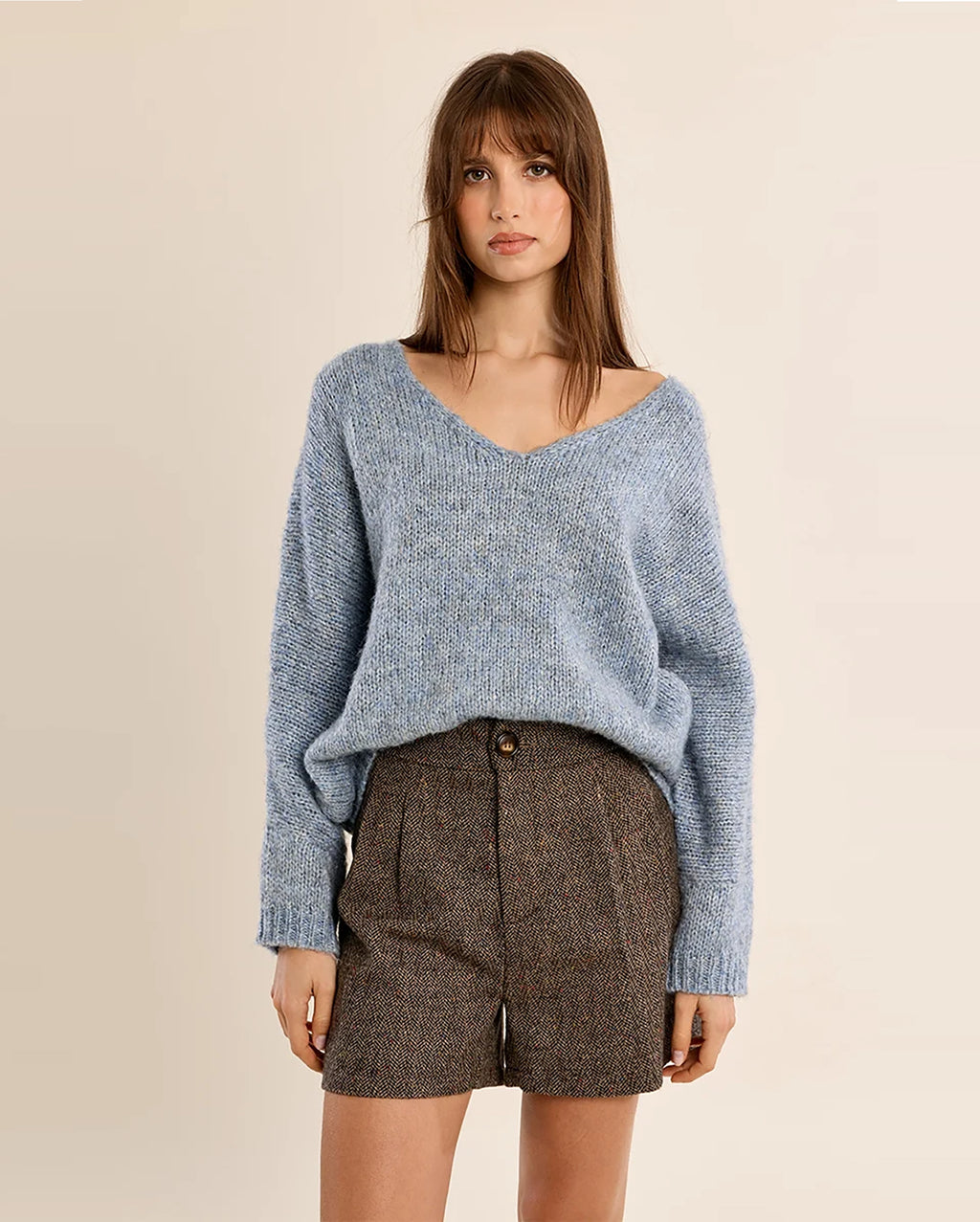 MOLLY BRACKEN Wide V-Neck Sweater