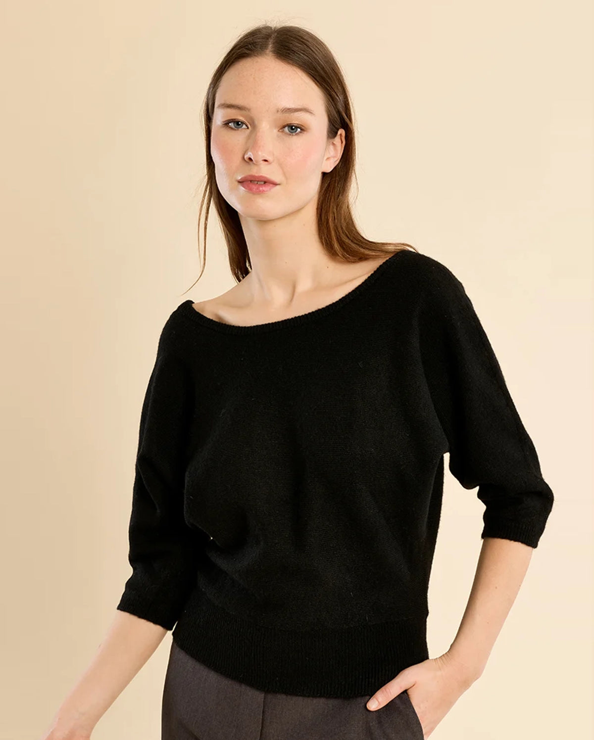 MOLLY BRACKEN Scoop Back Sweater