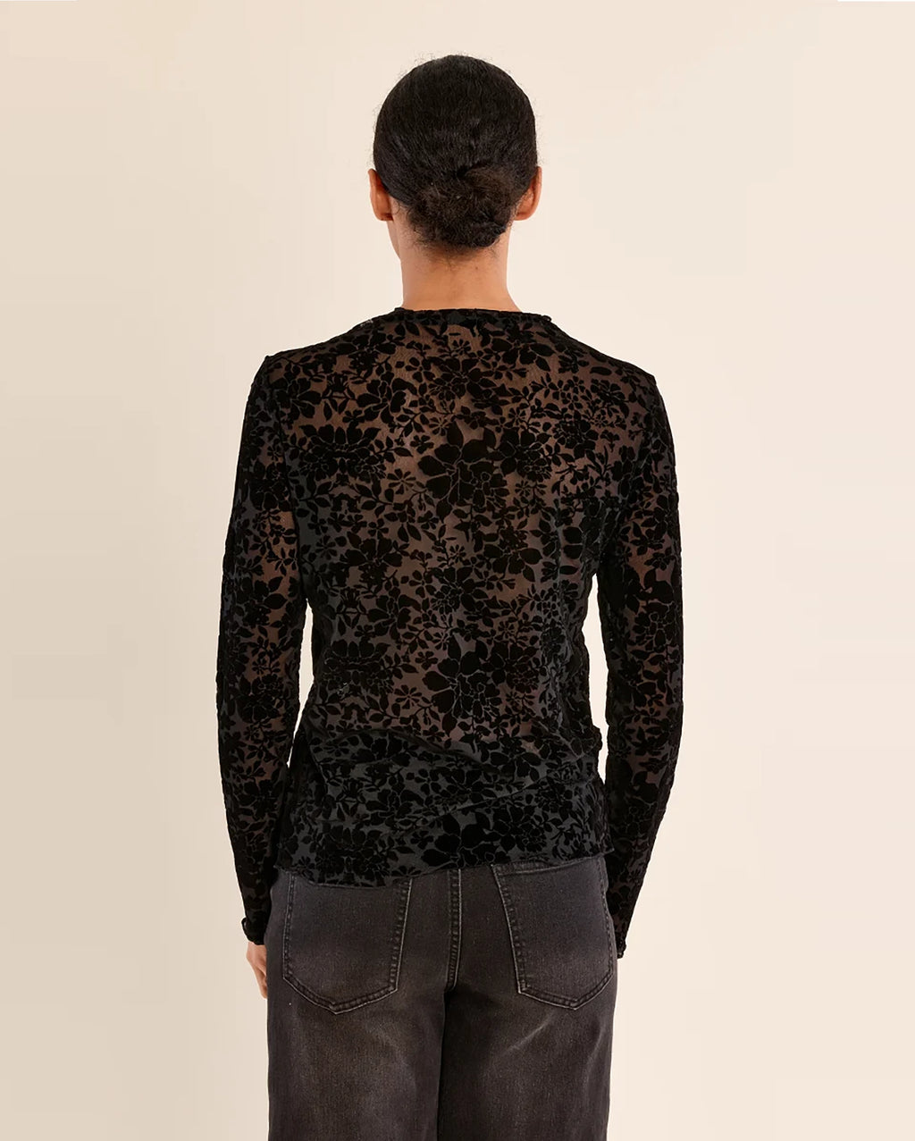 MOLLY BRACKEN Floral Mesh Top