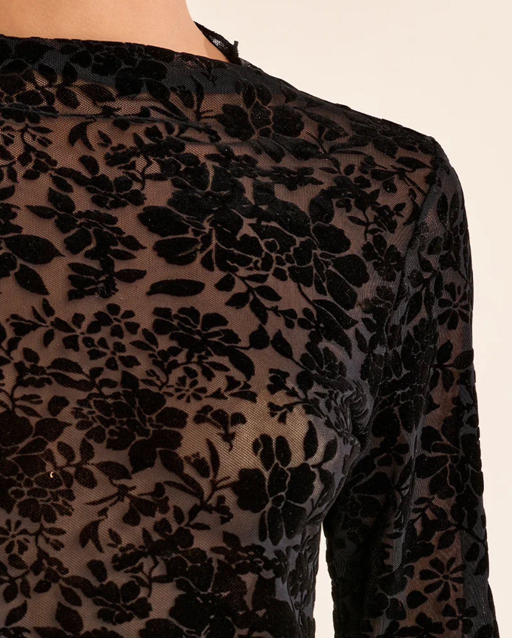 MOLLY BRACKEN Floral Mesh Top