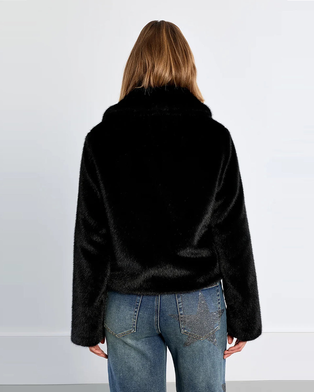 MOLLY BRACKEN Smooth Mock Fur Coat