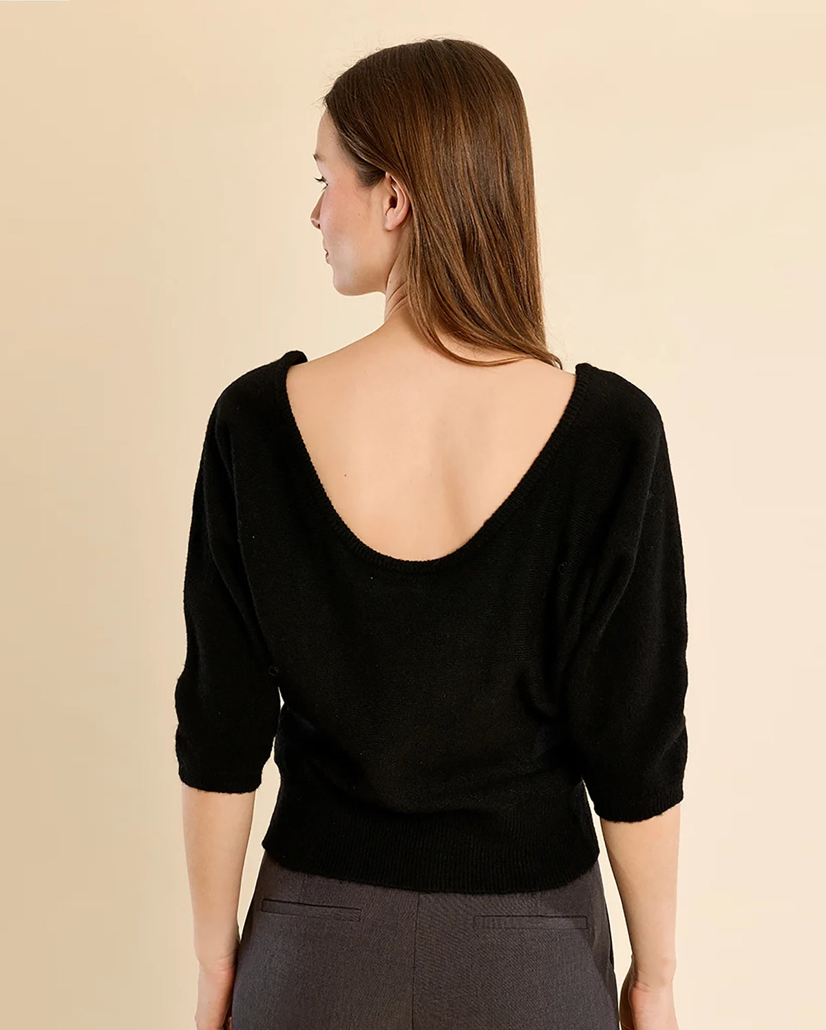 MOLLY BRACKEN Scoop Back Sweater
