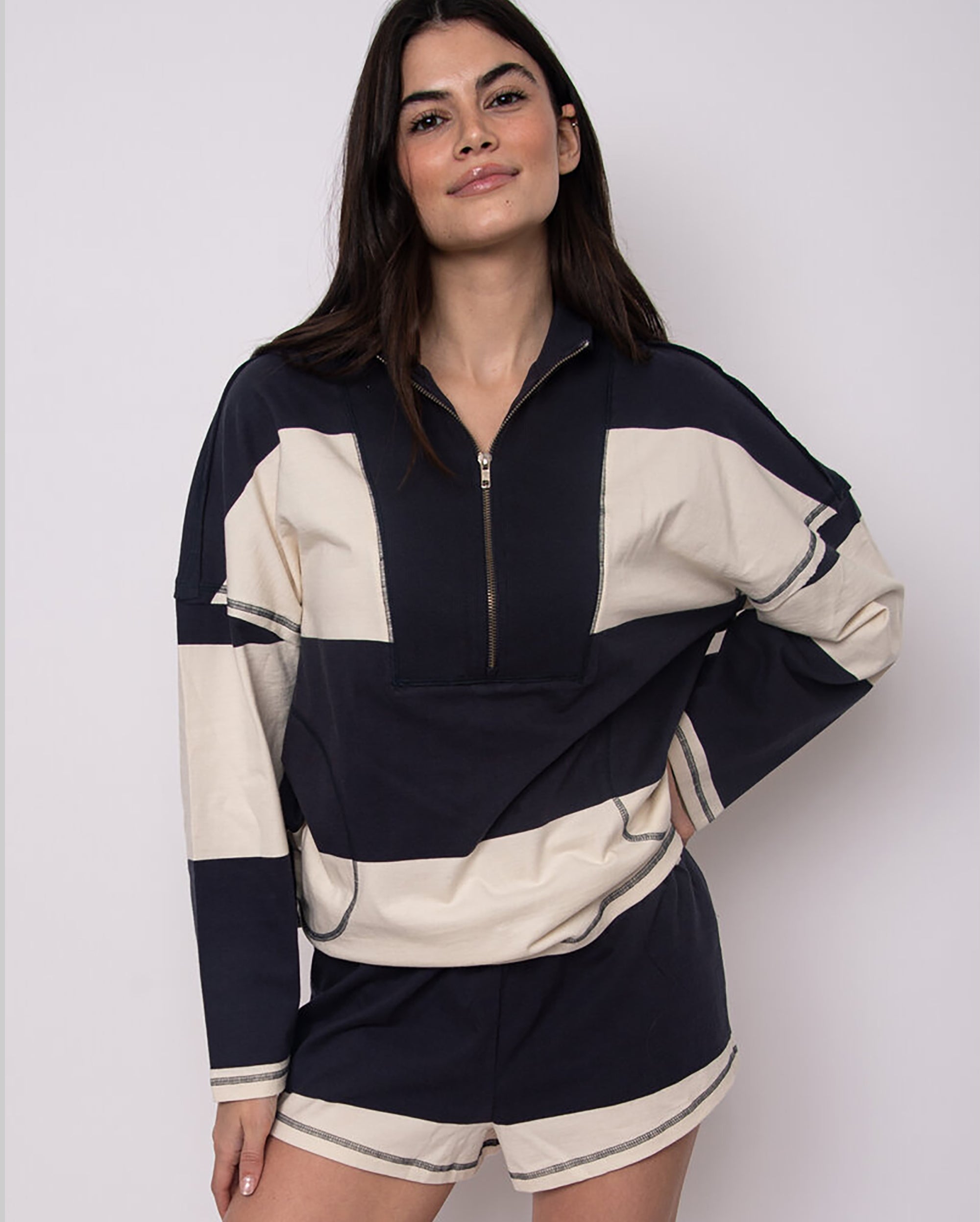 RD STYLE Camille Stripe Sweatshirt