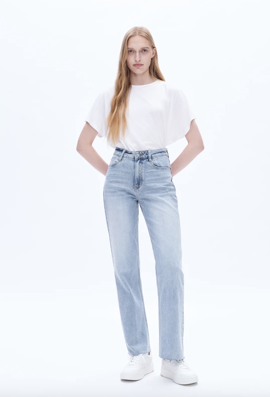 Bayeas - High Rise Wide Leg Jeans Glacier 24